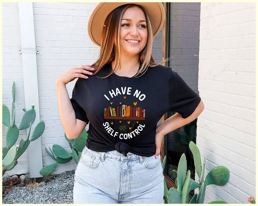 I Have No Shelf Control Funny Book Reading Graphic - Adult & Kids T-Shirts, Sweatshirts & Hoodies apparel design preview 1