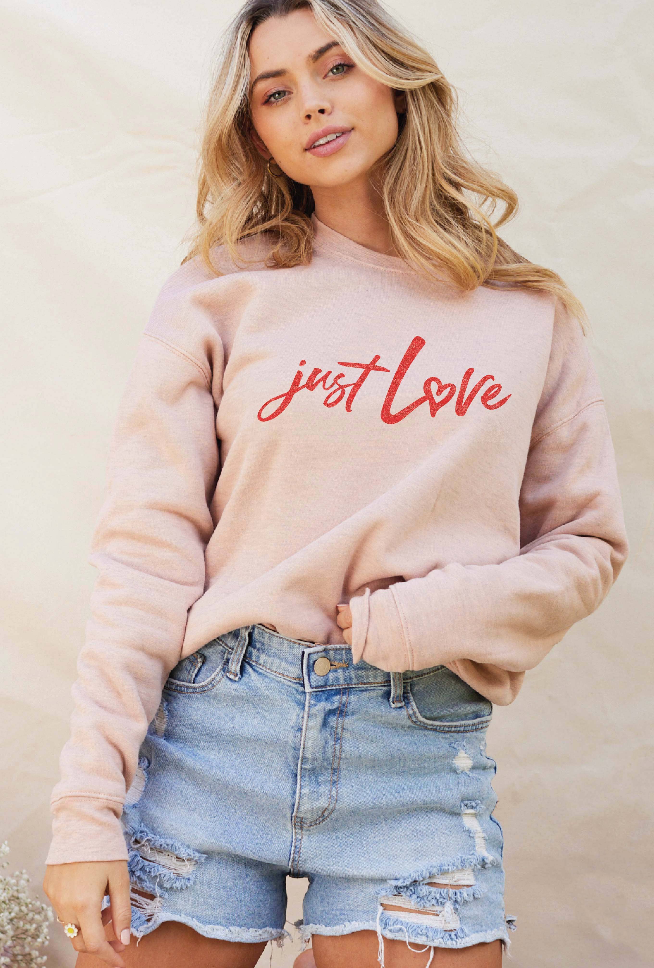 Just Love Graphic Crewneck Design - Adult & Kids T-Shirts, Sweatshirts & Hoodies apparel design preview 1