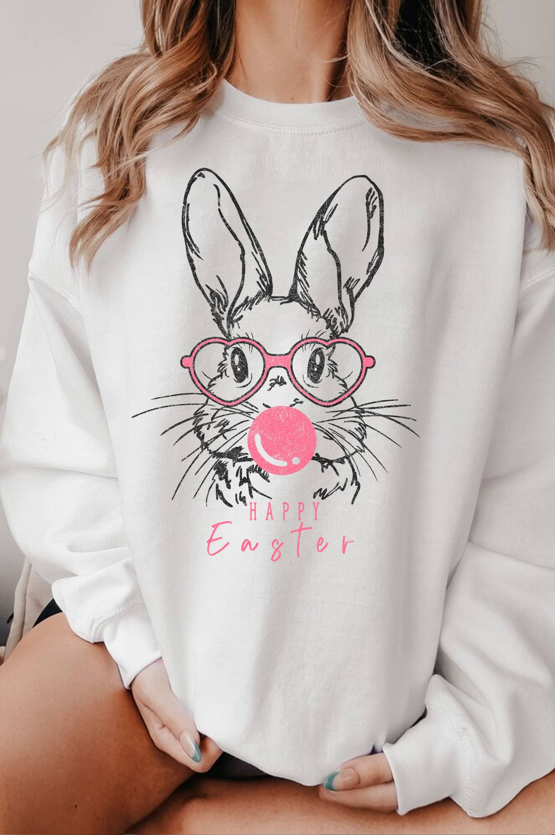 Happy Easter Bunny Graphic Brushed - Adult & Kids T-Shirts, Sweatshirts & Hoodies apparel design preview 1