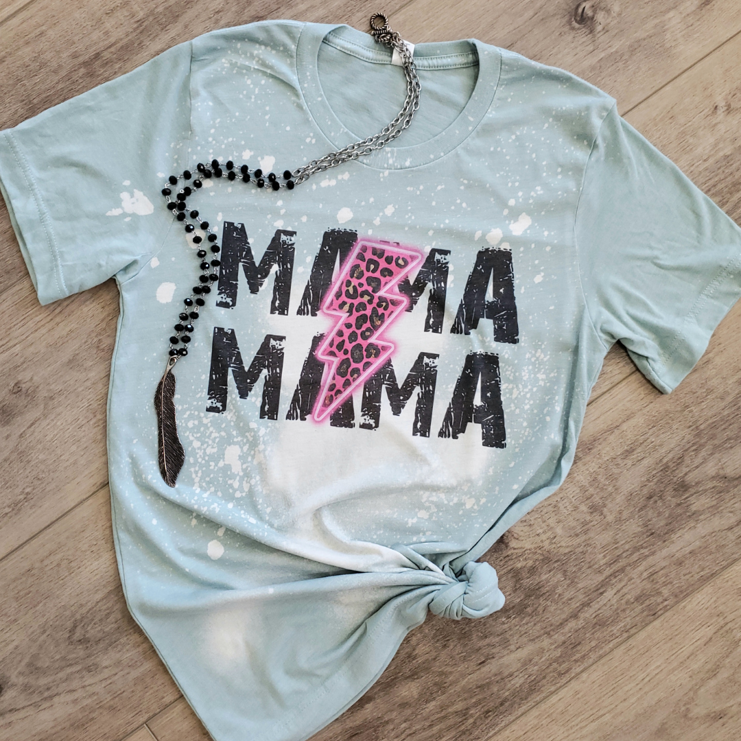 Mama Neon Lightning Bolt Graphic Mother's Day Gifts - Adult & Kids T-Shirts, Sweatshirts & Hoodies apparel design preview 1