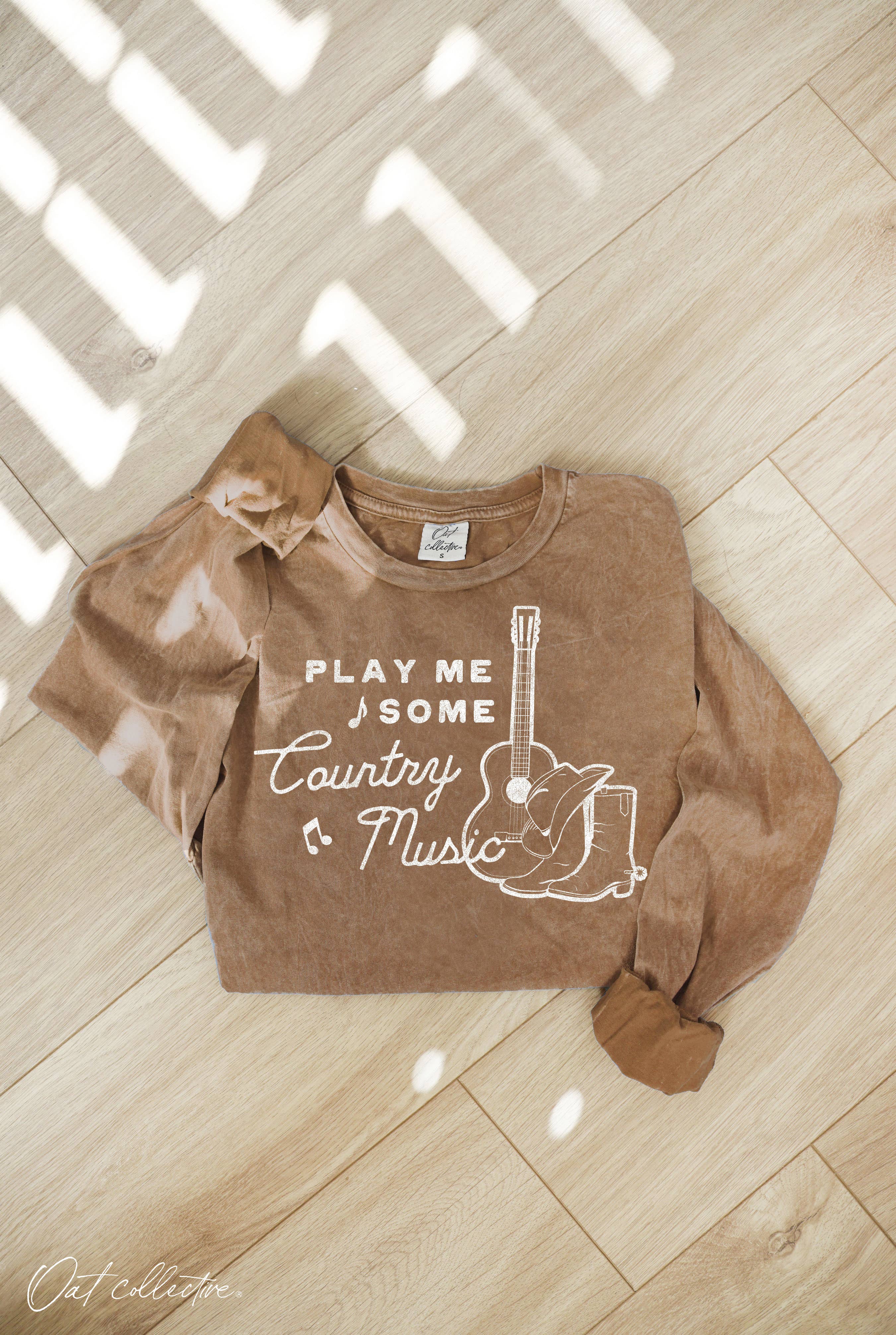 Play Me Some Country Mineral Washed Graphic - Adult & Kids T-Shirts, Sweatshirts & Hoodies apparel design preview 1