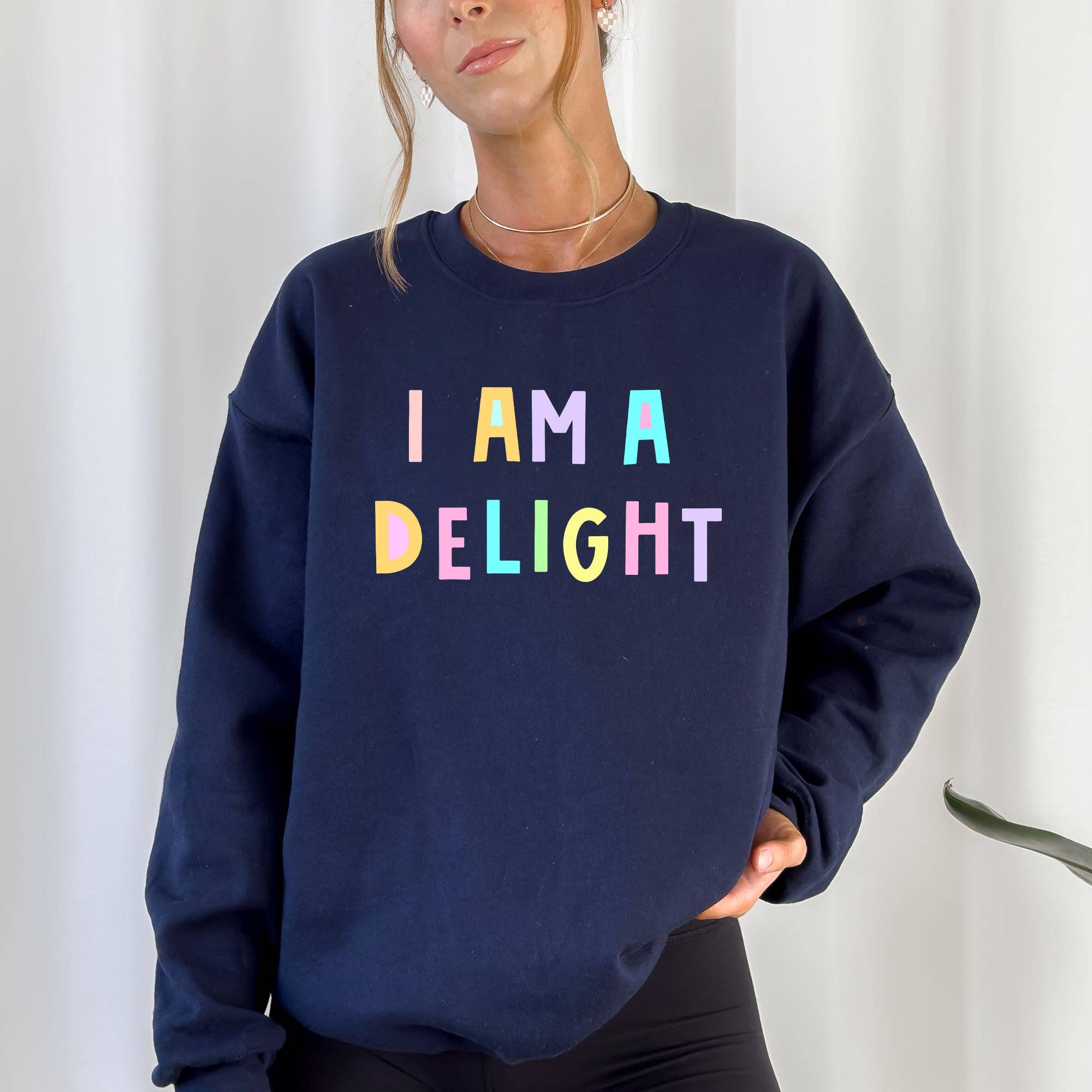 I Am A Delight Positivity Sarcastic, Mom Pastel - Adult & Kids T-Shirts, Sweatshirts & Hoodies apparel design preview 1