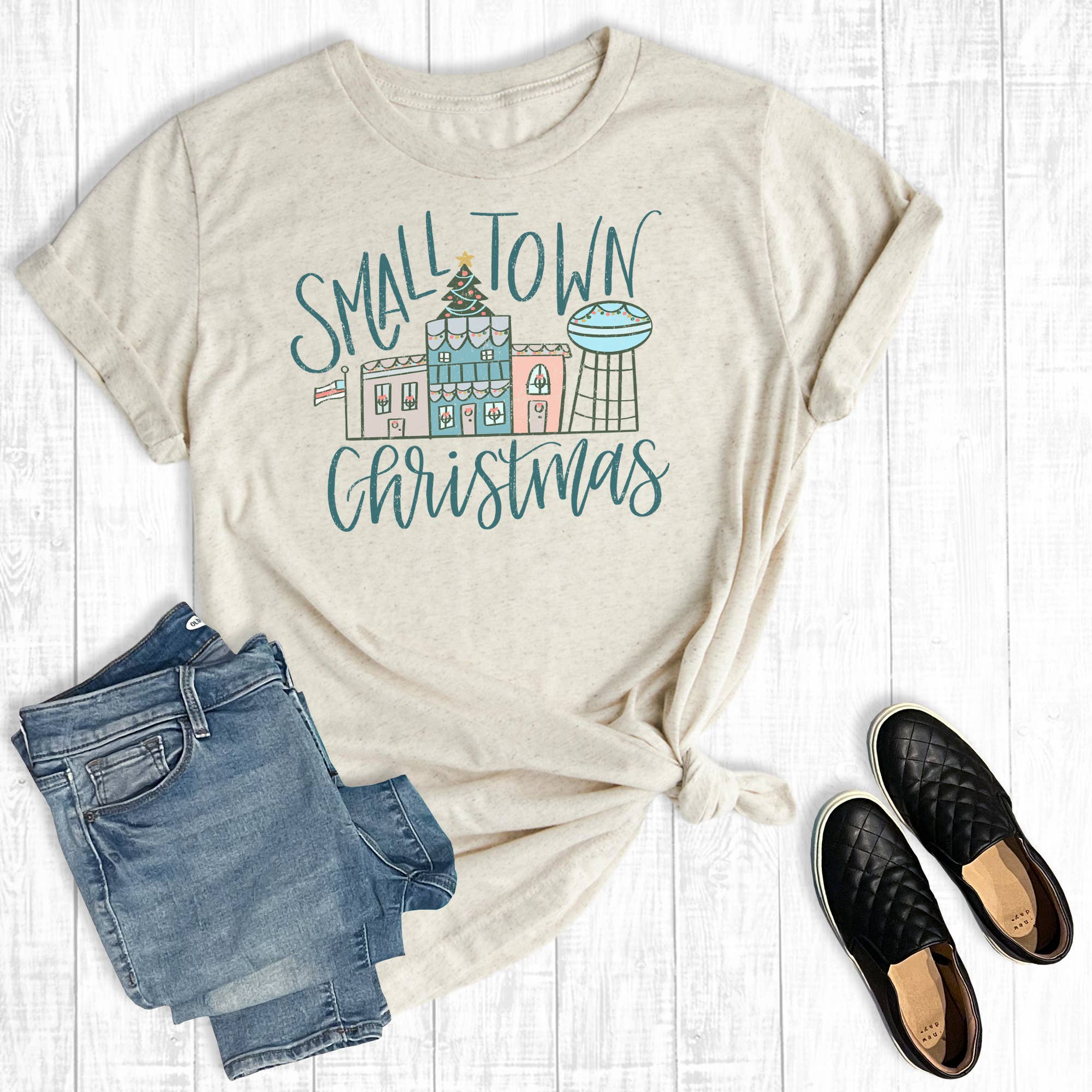 Small Town Christmas Graphic - Adult & Kids T-Shirts, Sweatshirts & Hoodies apparel design preview 1