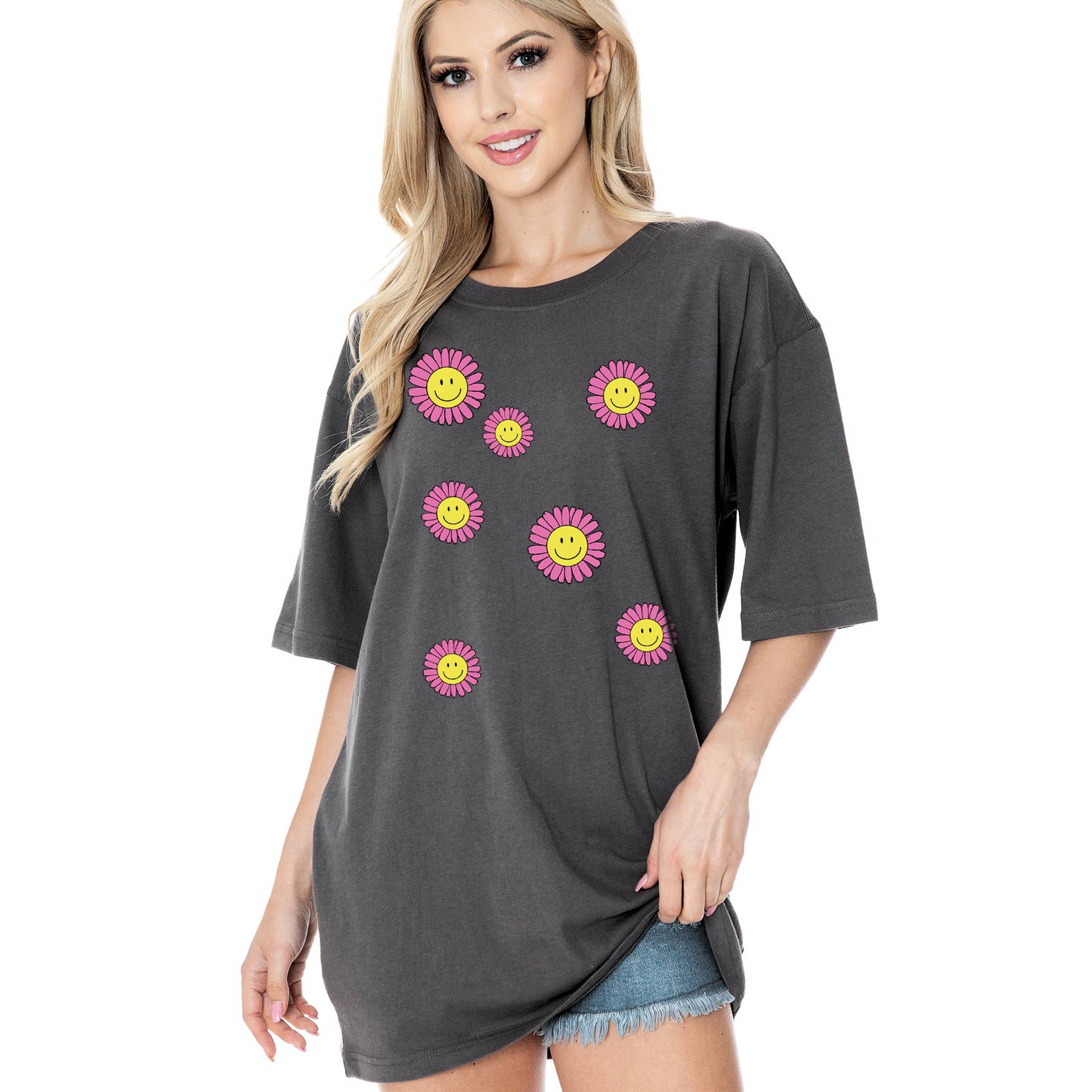 Unisex Oversized Smiley Face Flower - Adult & Kids T-Shirts, Sweatshirts & Hoodies apparel design preview 1