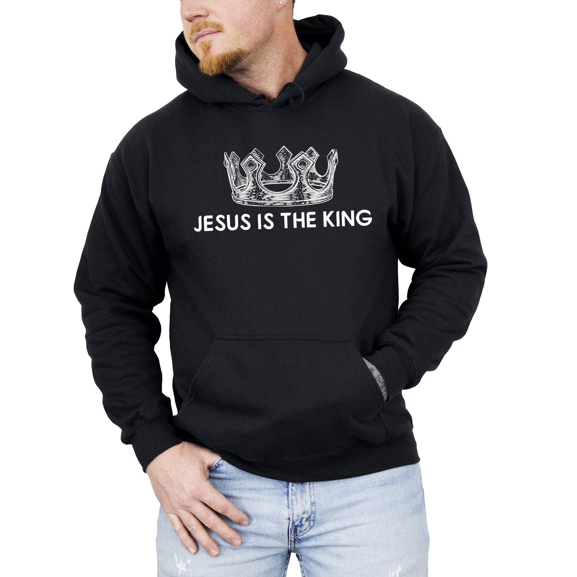 Jesus Is the King, Crown, Religious, Christian Gospel - Adult & Kids T-Shirts, Sweatshirts & Hoodies apparel design preview 1