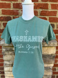 Unashamed of the Gospel On Comfort Colors Light Green - Adult & Kids T-Shirts, Sweatshirts & Hoodies apparel design preview 1