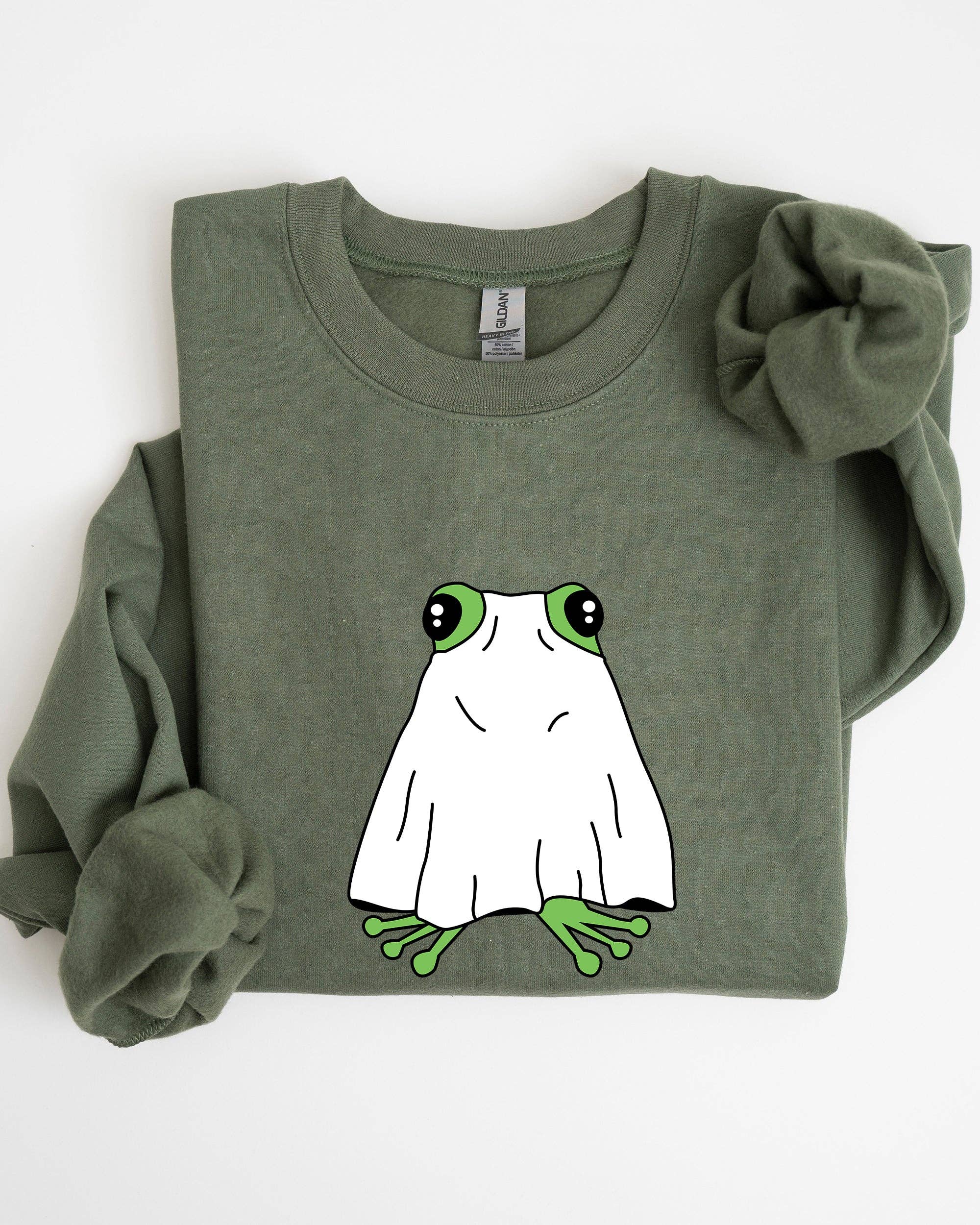 Frog, Ghost, Skeleton, Spooky, Funny, Halloween - Adult & Kids T-Shirts, Sweatshirts & Hoodies apparel design preview 1