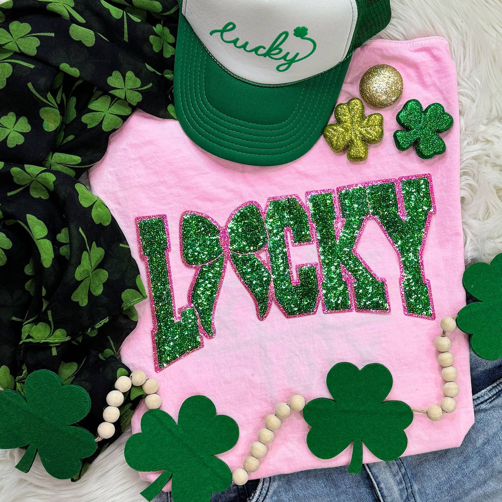 Sequin Lucky Patch Blossom - Adult & Kids T-Shirts, Sweatshirts & Hoodies apparel design preview 1