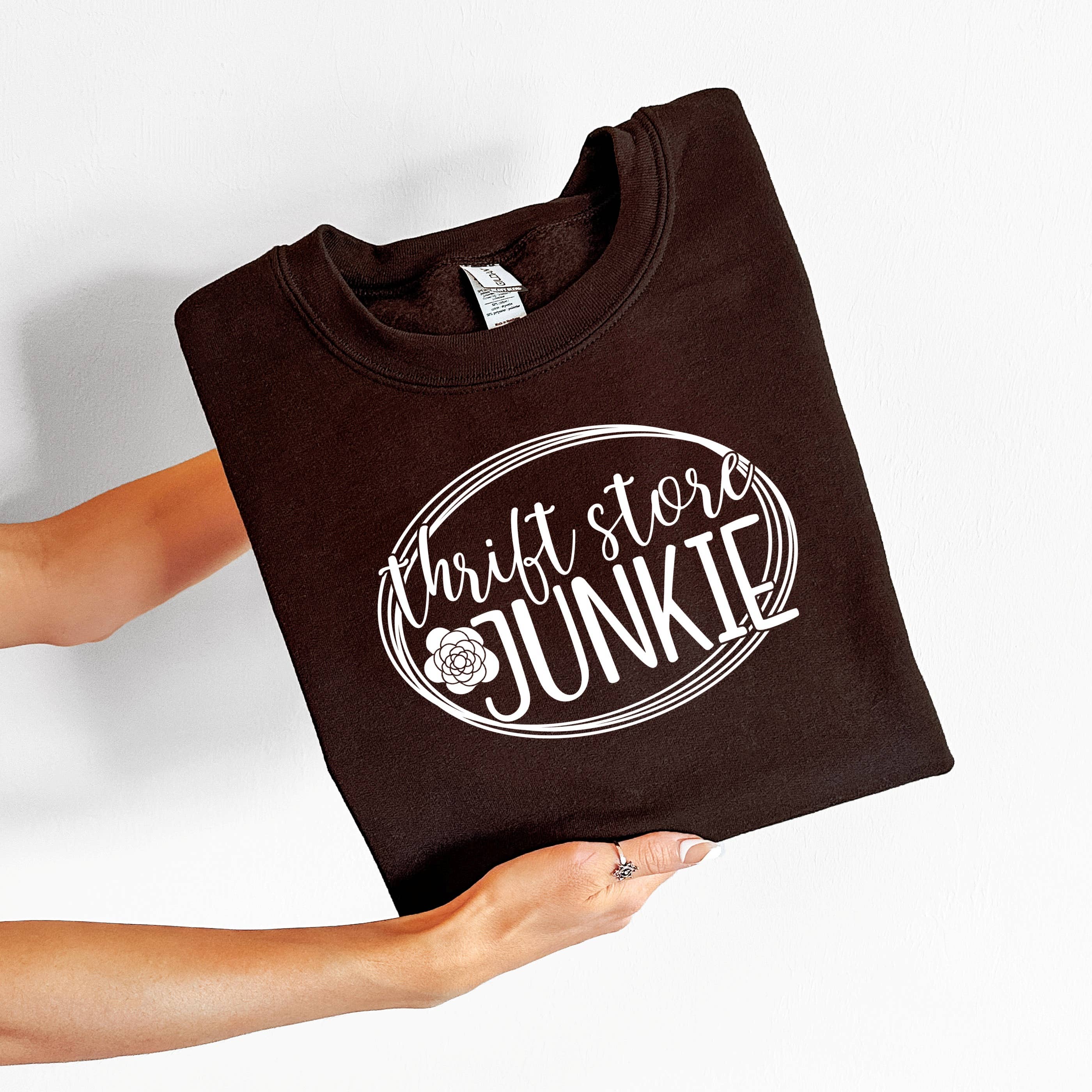 Thrift Store Junkie Crew Neck Antiques - Adult & Kids T-Shirts, Sweatshirts & Hoodies apparel design preview 1