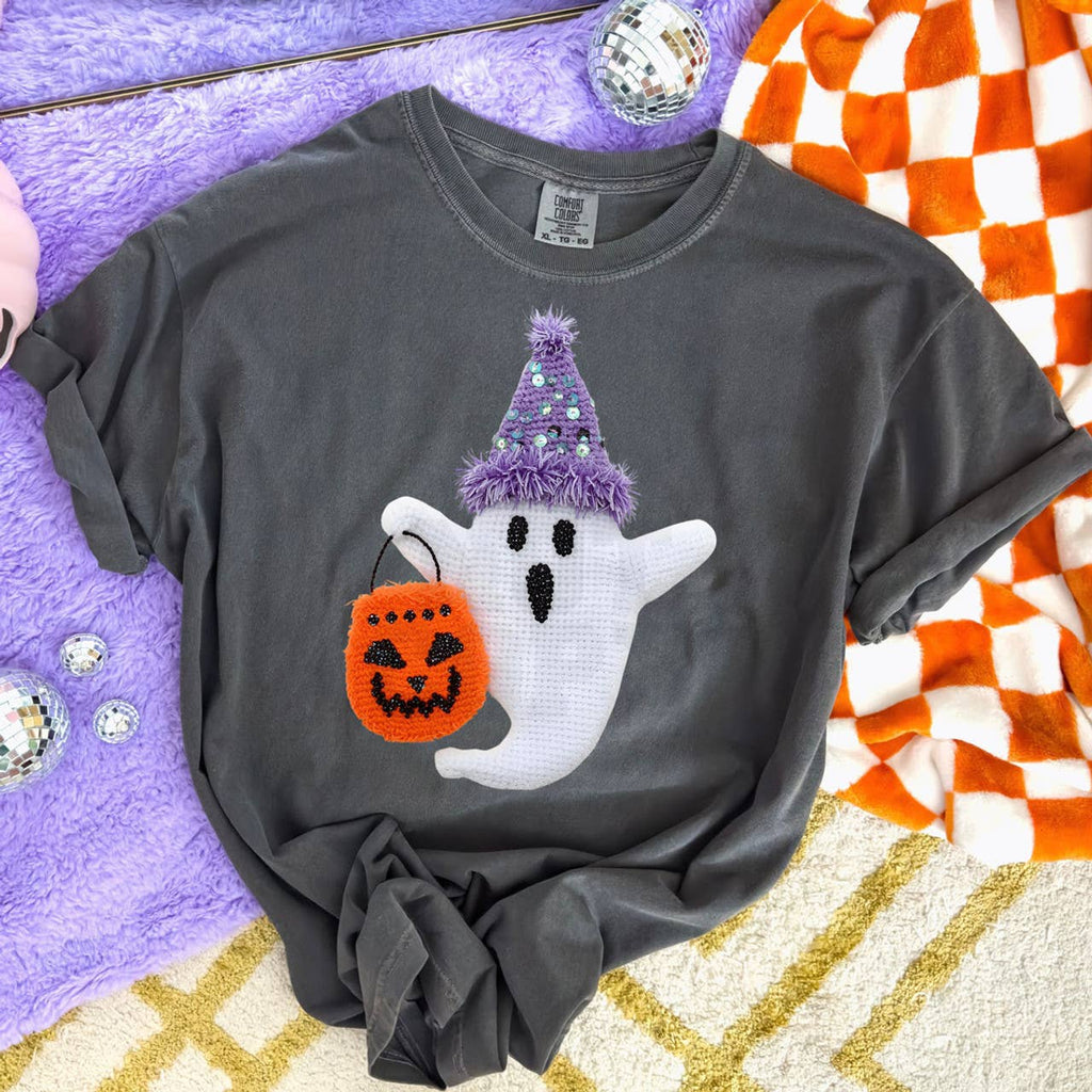 Faux Yarn Festive Ghost - Adult & Kids T-Shirts, Sweatshirts & Hoodies apparel design preview 1