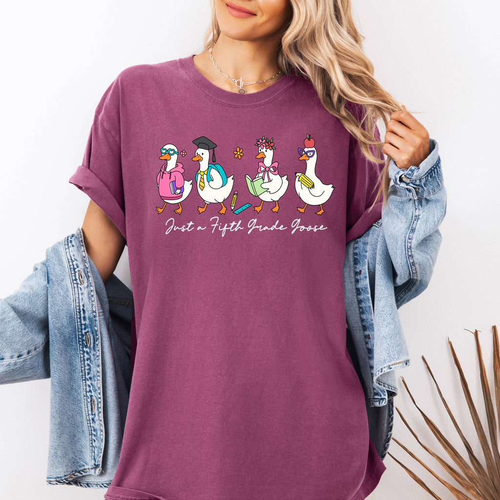 Just A Fifth Grade Goose Teacher Back To School Cute - Adult & Kids T-Shirts, Sweatshirts & Hoodies apparel design preview 1