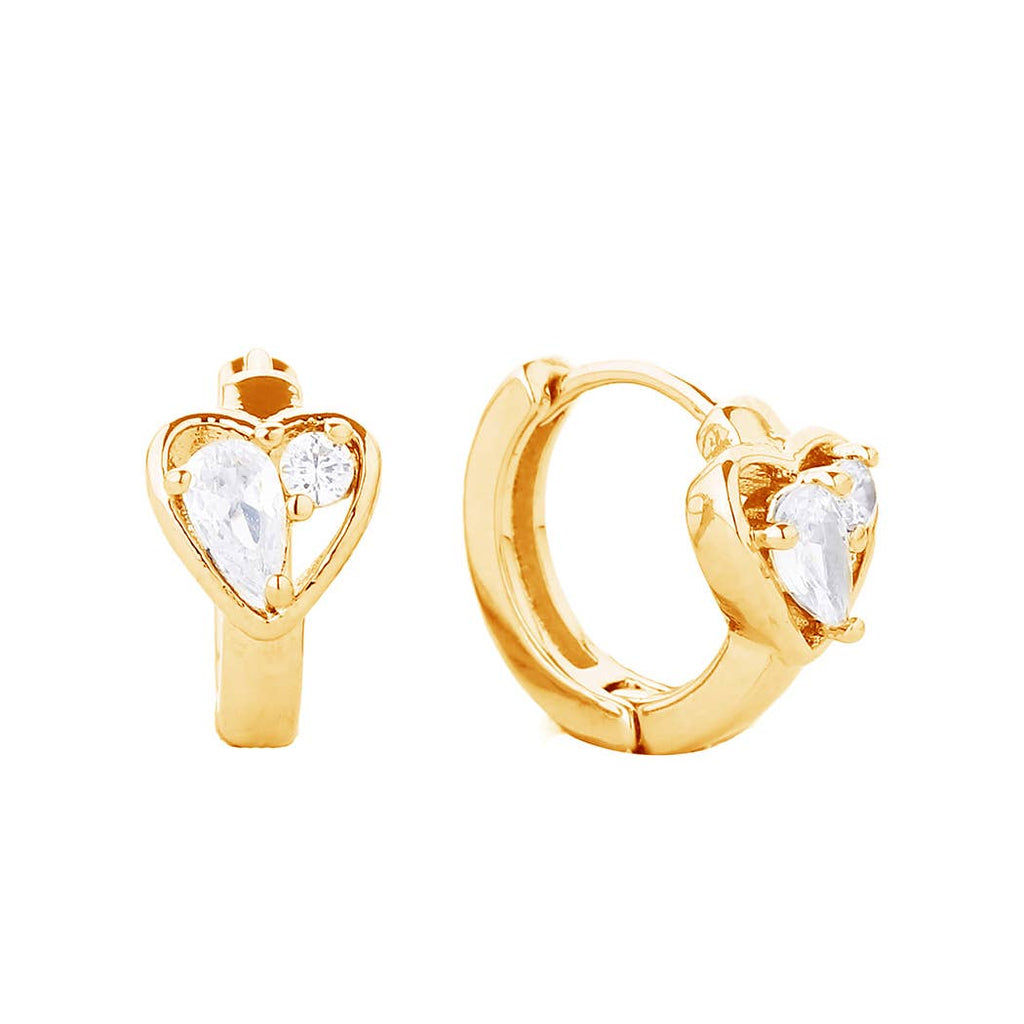 14K Gold-Dipped Cz Heart Huggie Earring - Adult & Kids T-Shirts, Sweatshirts & Hoodies apparel design preview 1