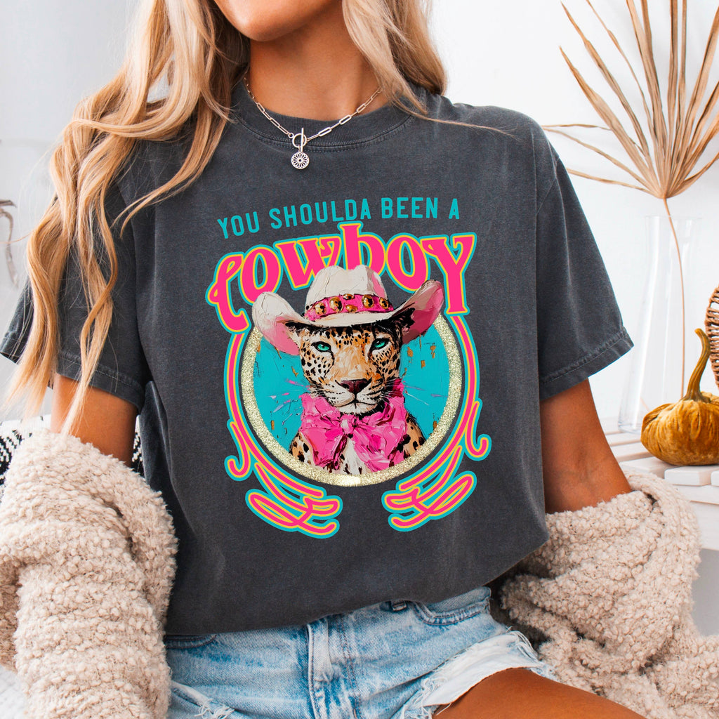 Shoulda Been A Cowboy Western Graphic Comfort Color - Adult & Kids T-Shirts, Sweatshirts & Hoodies apparel design preview 1
