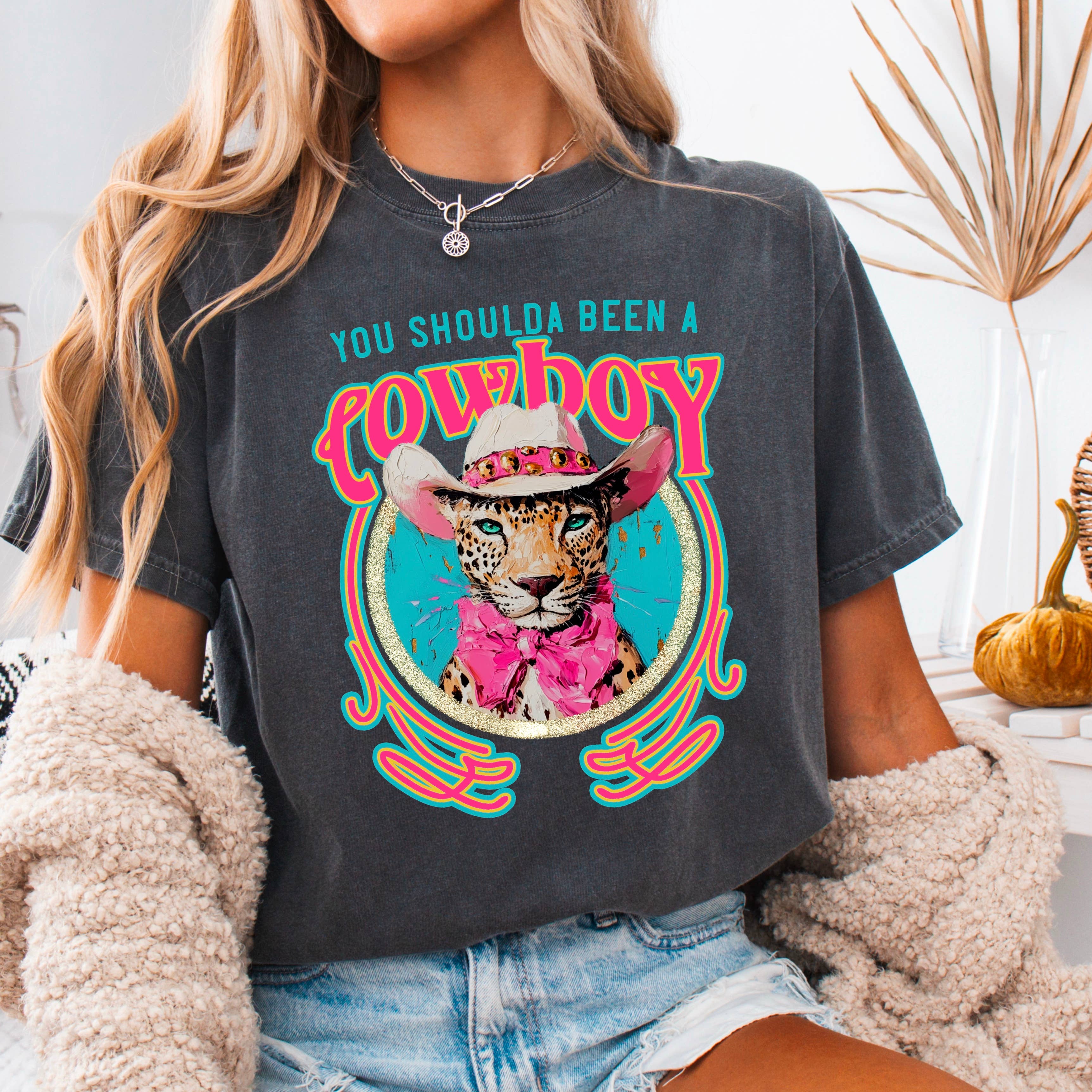 Shoulda Been A Cowboy Western Graphic Comfort Color - Adult & Kids T-Shirts, Sweatshirts & Hoodies apparel design preview 1
