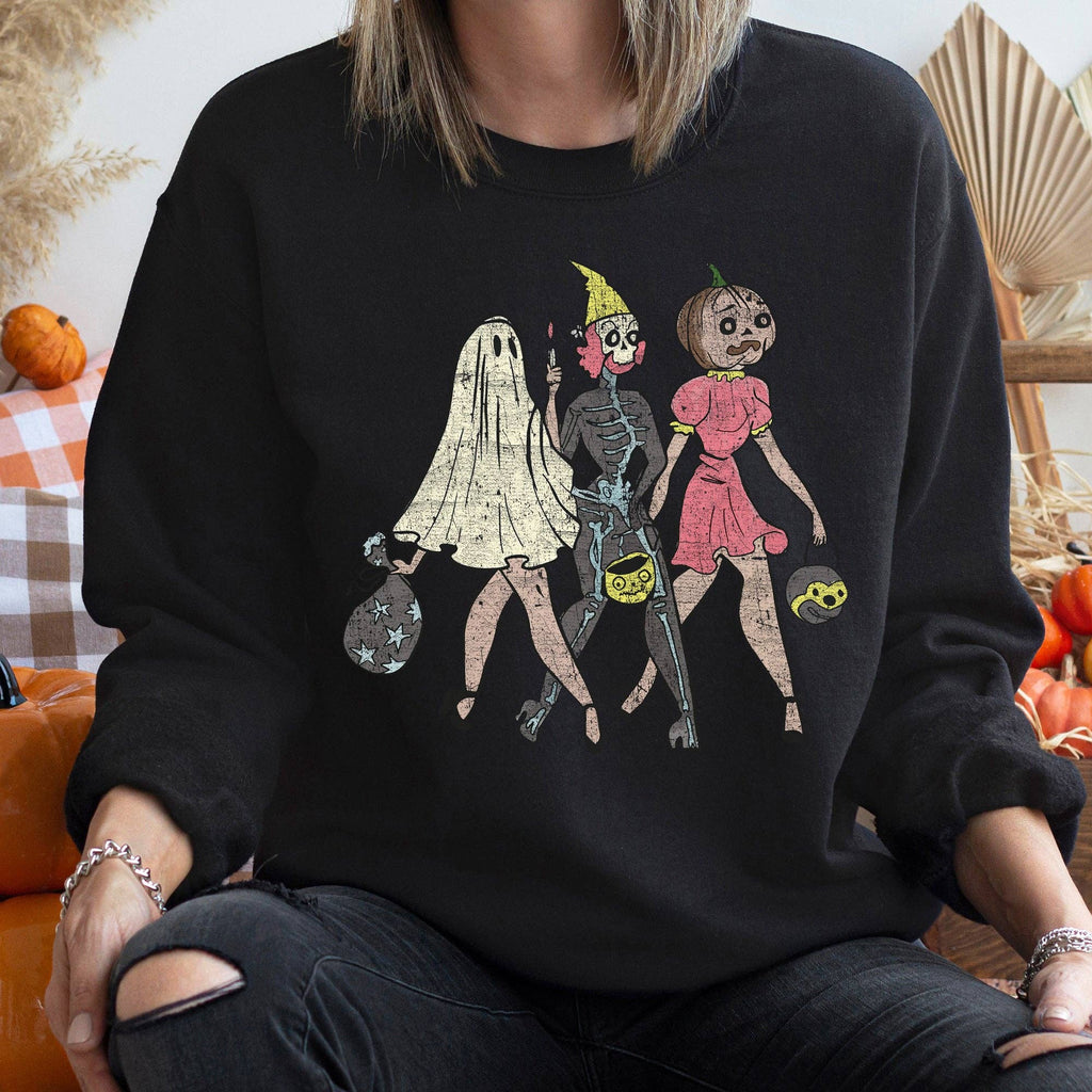 Three Girls Vintage Halloween - Adult & Kids T-Shirts, Sweatshirts & Hoodies apparel design preview 1