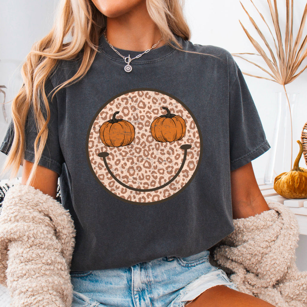 Leopard Pumpkin Fall 2025 Graphic Comfort Color - Adult & Kids T-Shirts, Sweatshirts & Hoodies apparel design preview 1