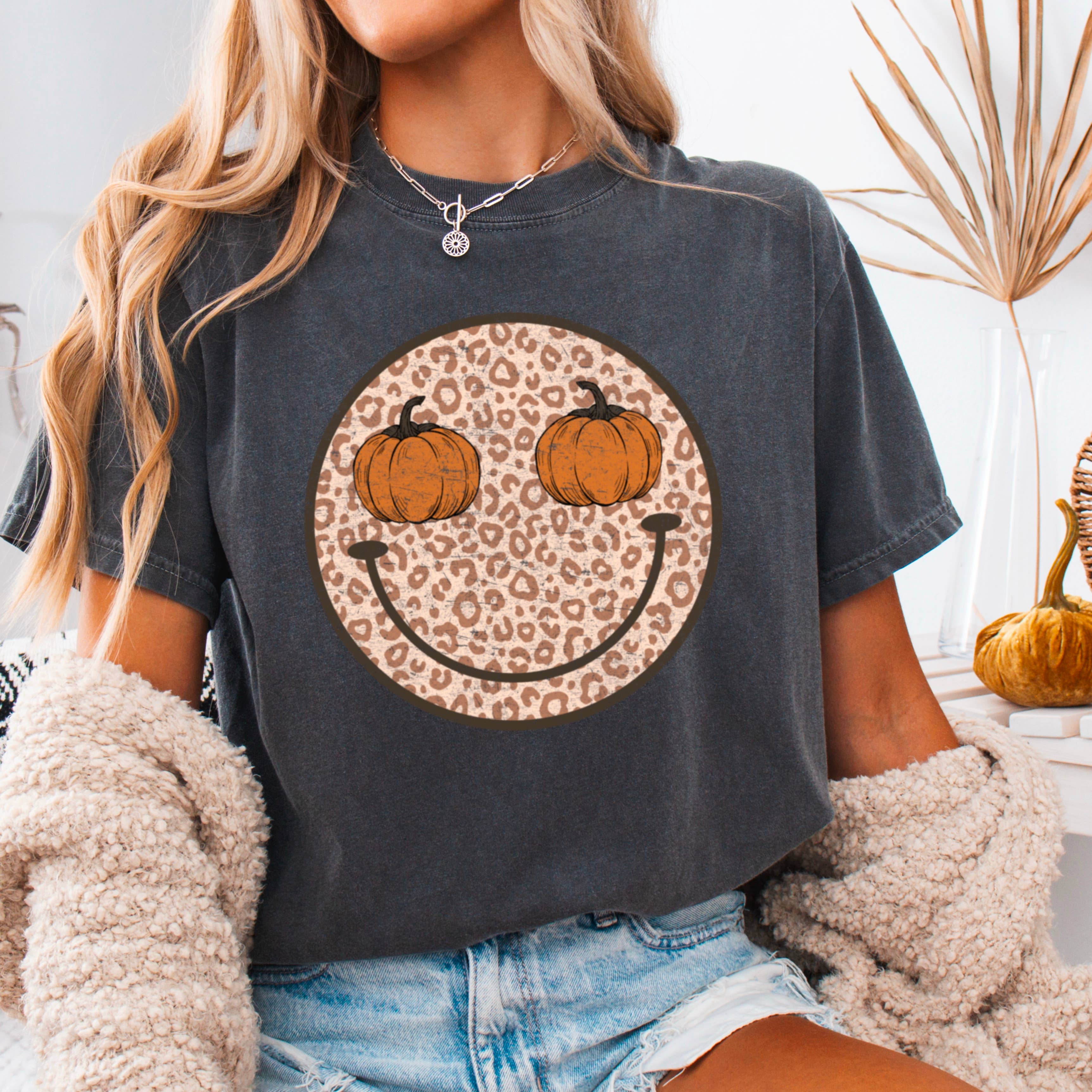 Leopard Pumpkin Fall 2025 Graphic Comfort Color - Adult & Kids T-Shirts, Sweatshirts & Hoodies apparel design preview 1