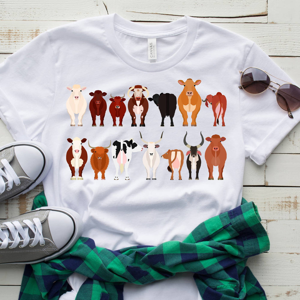 Cow Breeds Animal Lovers Farm Animals - Adult & Kids T-Shirts, Sweatshirts & Hoodies apparel design preview 1