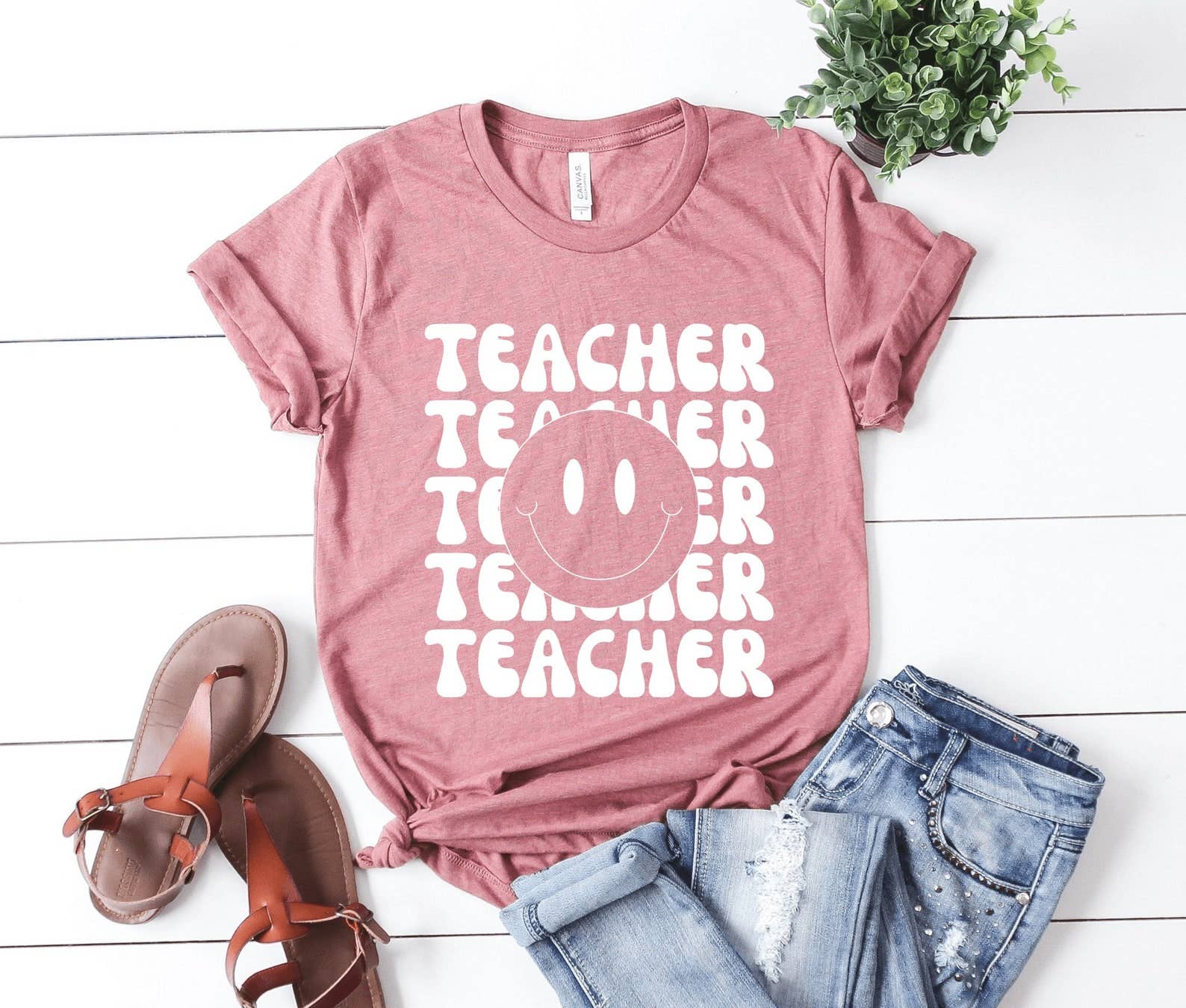 Teacher Smiley Face - Adult & Kids T-Shirts, Sweatshirts & Hoodies apparel design preview 1