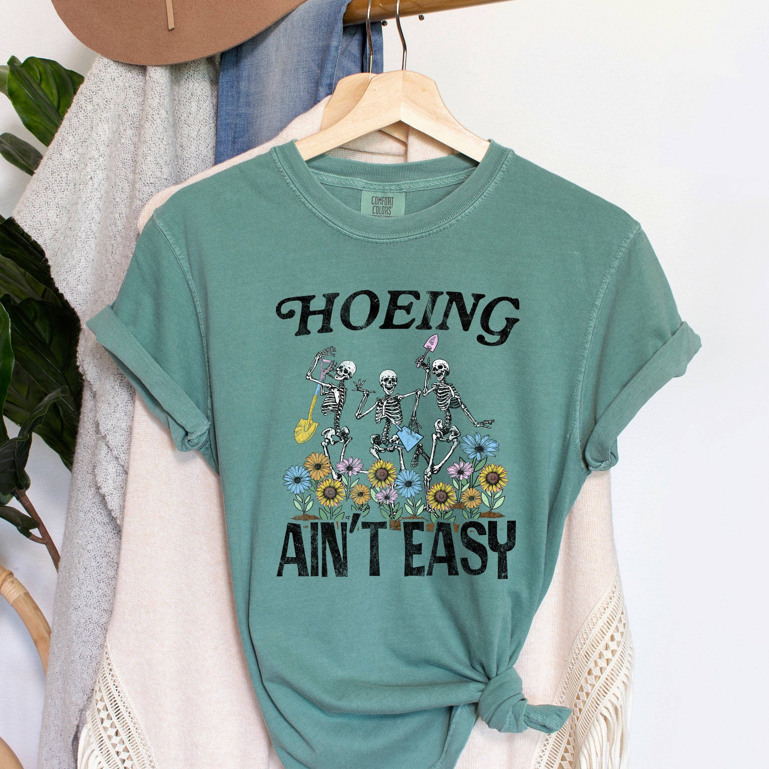 Hoeing Ain't Easy Funny - Adult & Kids T-Shirts, Sweatshirts & Hoodies apparel design preview 1