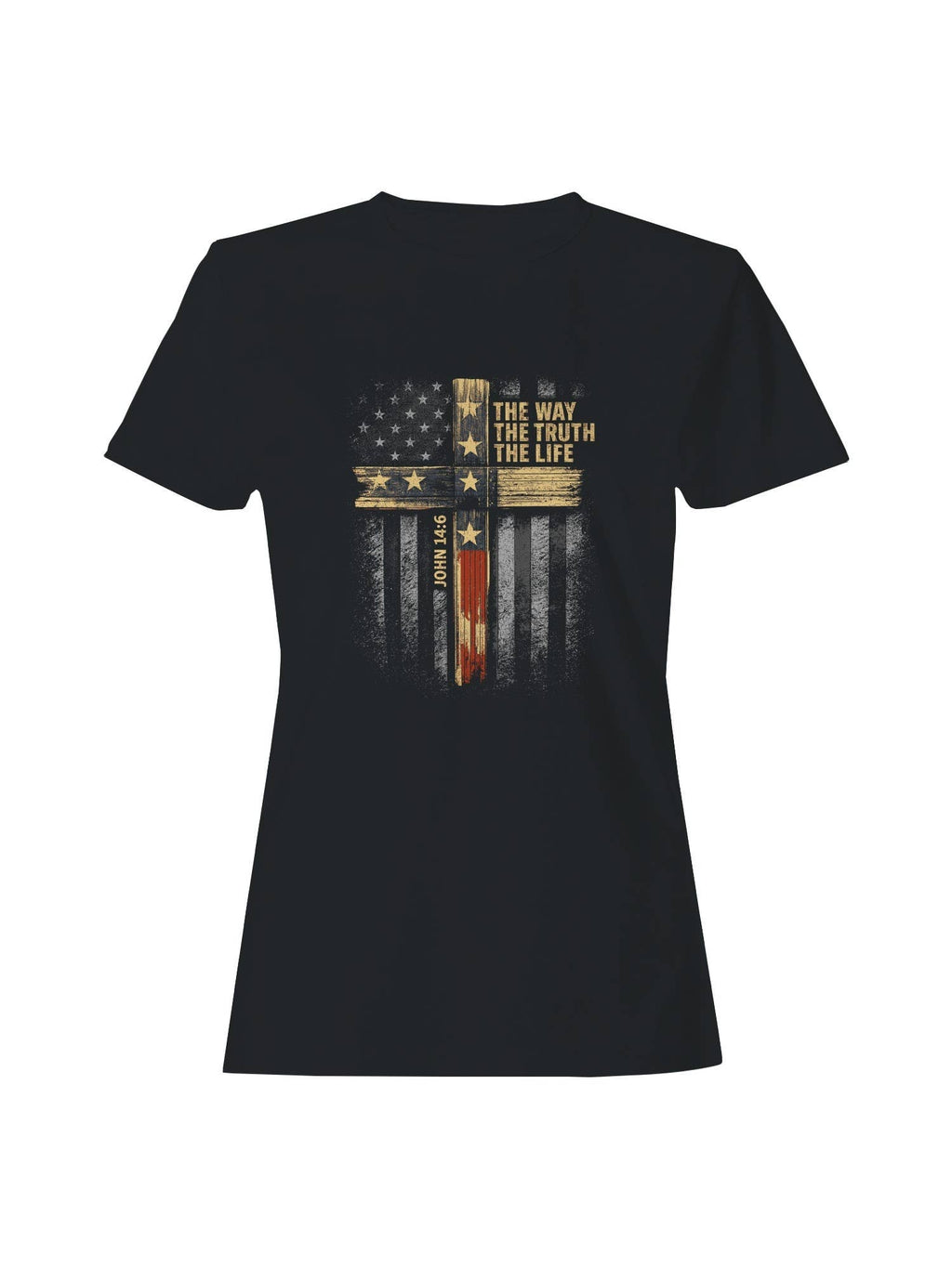 Faithful American Spirit Cross Women's - Adult & Kids T-Shirts, Sweatshirts & Hoodies apparel design preview 1