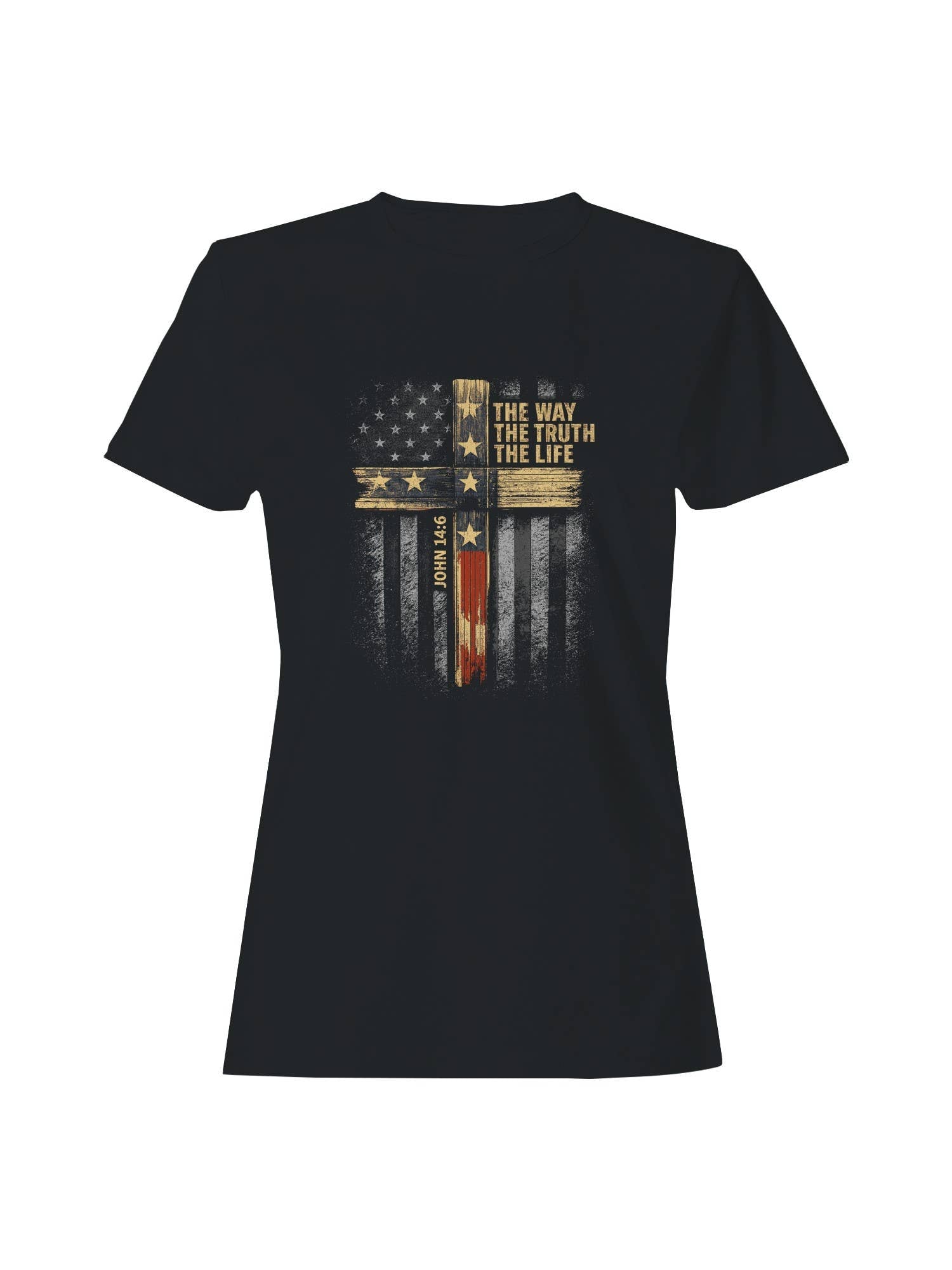 Faithful American Spirit Cross Women's - Adult & Kids T-Shirts, Sweatshirts & Hoodies apparel design preview 1