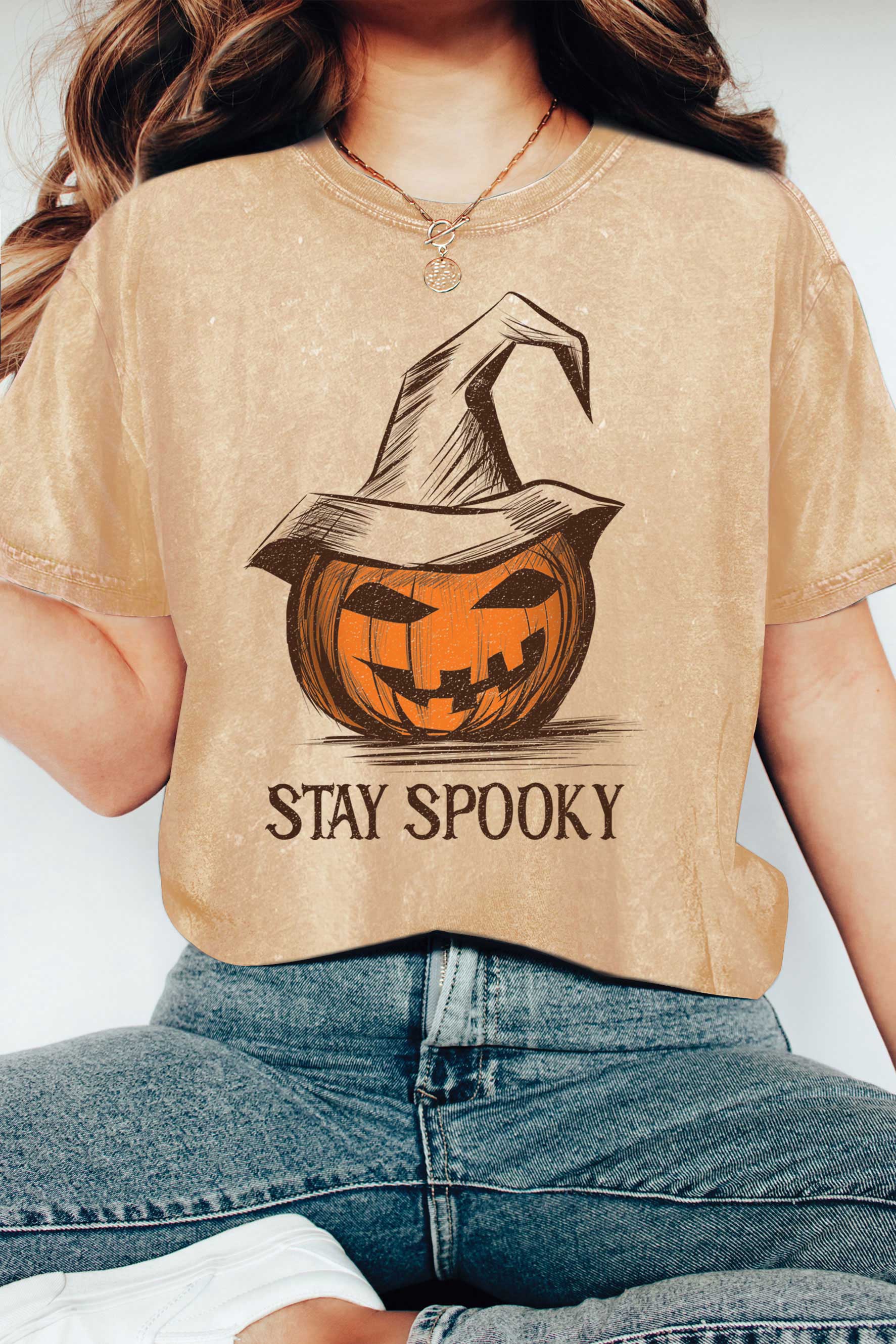 Stay Spooky Jack O Lantern Mineral Graphic - Adult & Kids T-Shirts, Sweatshirts & Hoodies apparel design preview 1