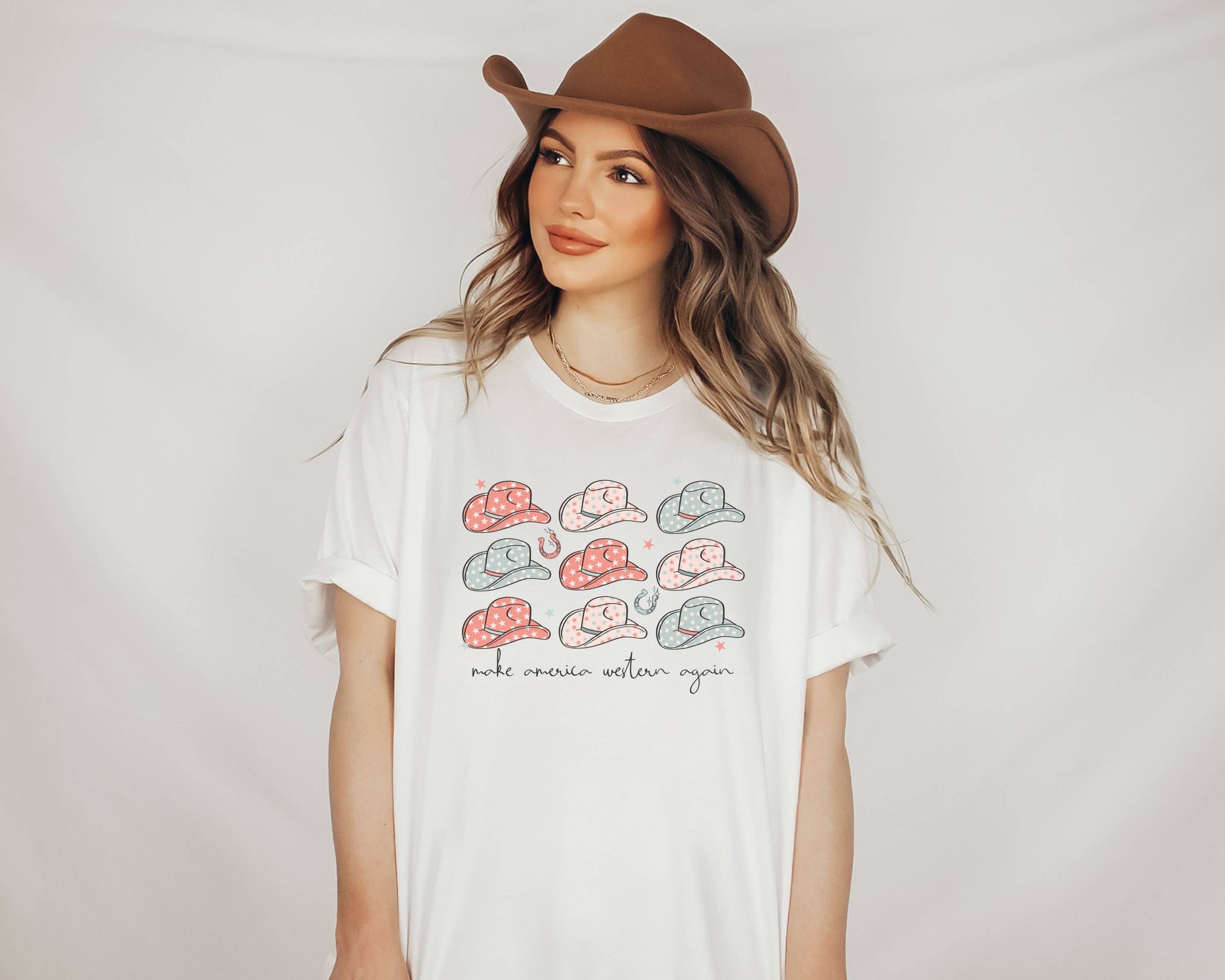 Make America Western Patriotic Usa - Adult & Kids T-Shirts, Sweatshirts & Hoodies apparel design preview 1
