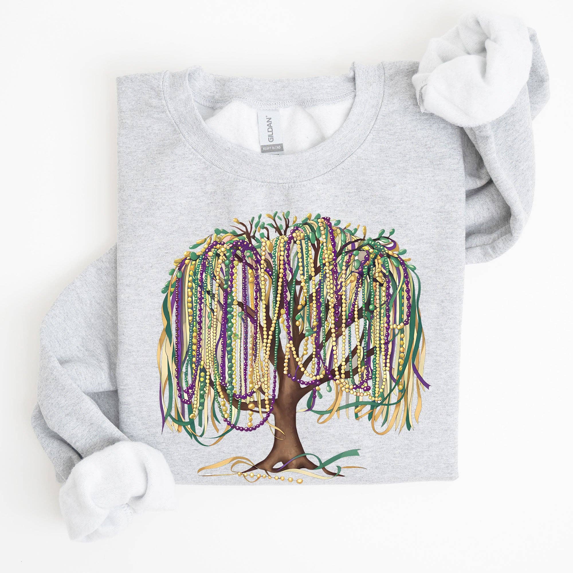 Bead Tree, Mardi Gras Fleur De Lis Fat Tuesday - Adult & Kids T-Shirts, Sweatshirts & Hoodies apparel design preview 1