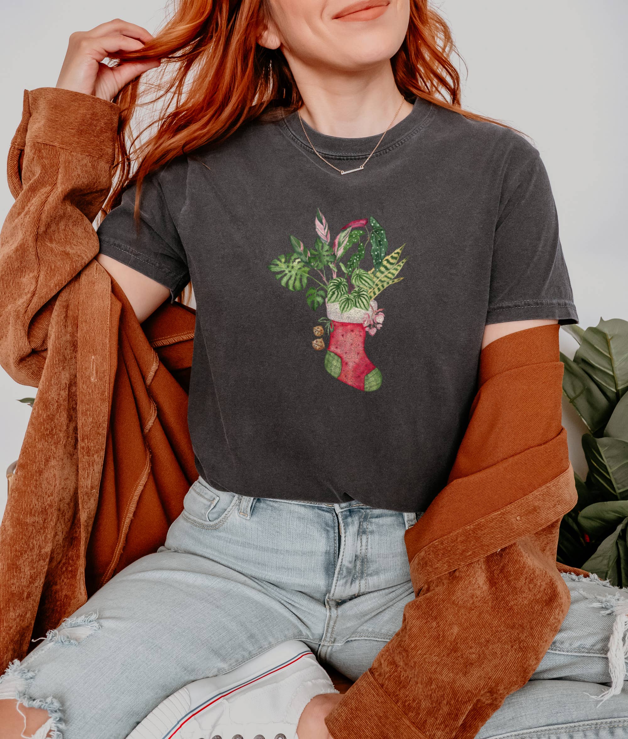 Christmas Sock Full of Plants - Adult & Kids T-Shirts, Sweatshirts & Hoodies apparel design preview 1