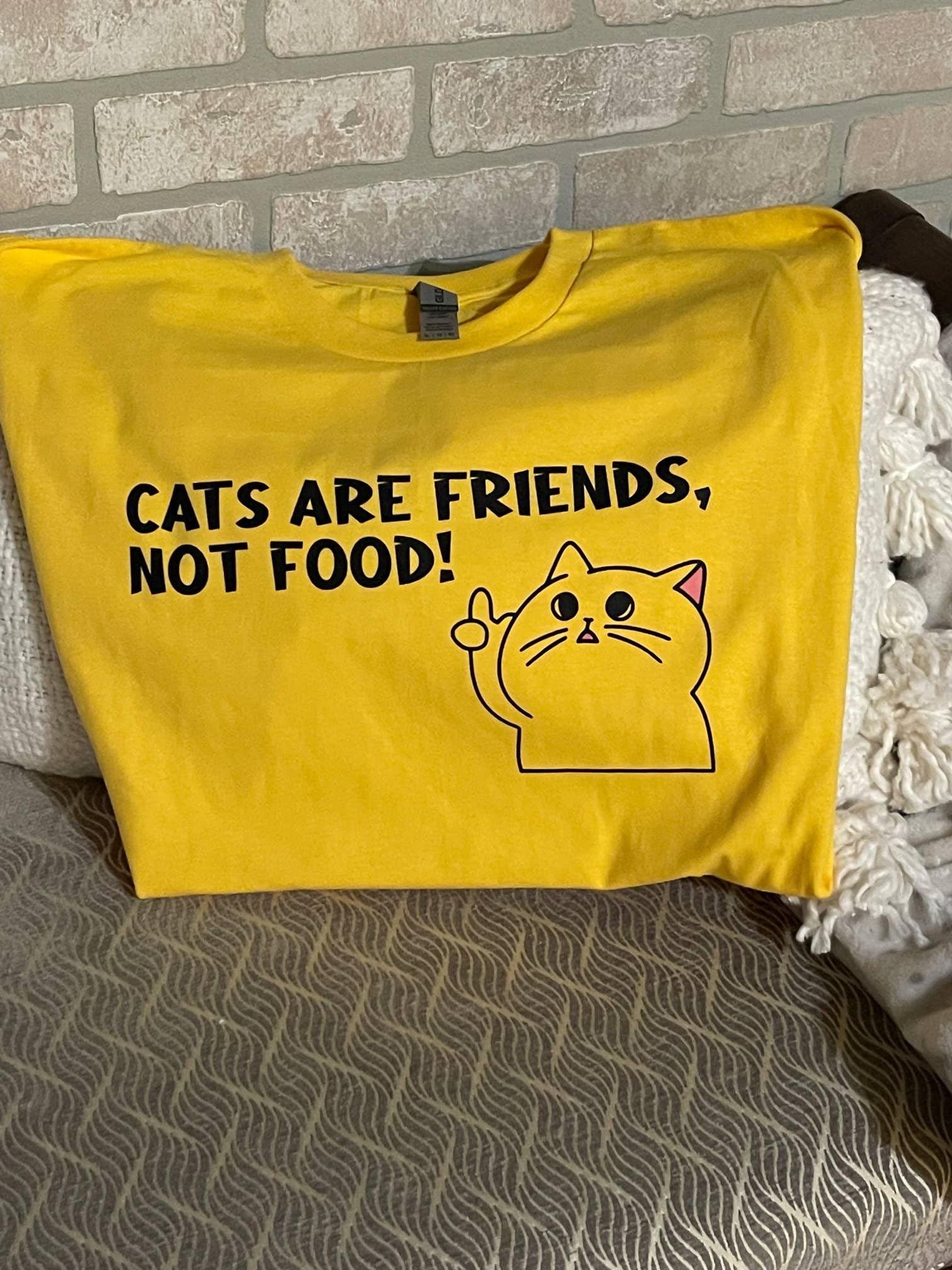 Cats Are Friends (Yellow) - Adult & Kids T-Shirts, Sweatshirts & Hoodies apparel design preview 1