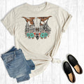 Western Desert Floral Cow Skull Graphic - Adult & Kids T-Shirts, Sweatshirts & Hoodies apparel design preview 1