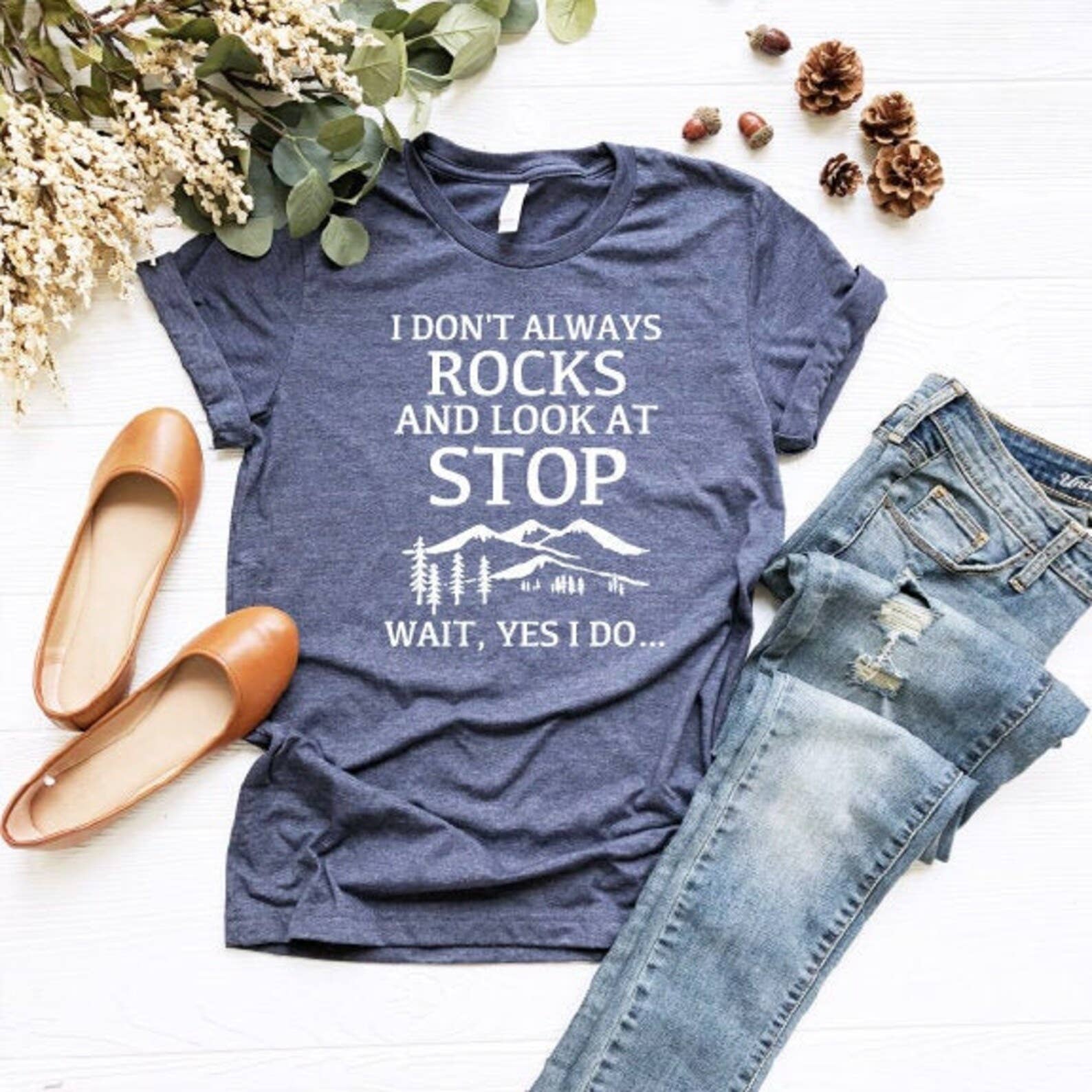 I Don't Always Stop and Look At Rocks, Wait Yes Do - Adult & Kids T-Shirts, Sweatshirts & Hoodies apparel design preview 1