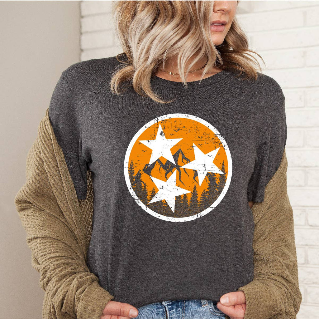 Tennessee Mountains Dark Heather Gray - Adult & Kids T-Shirts, Sweatshirts & Hoodies apparel design preview 1