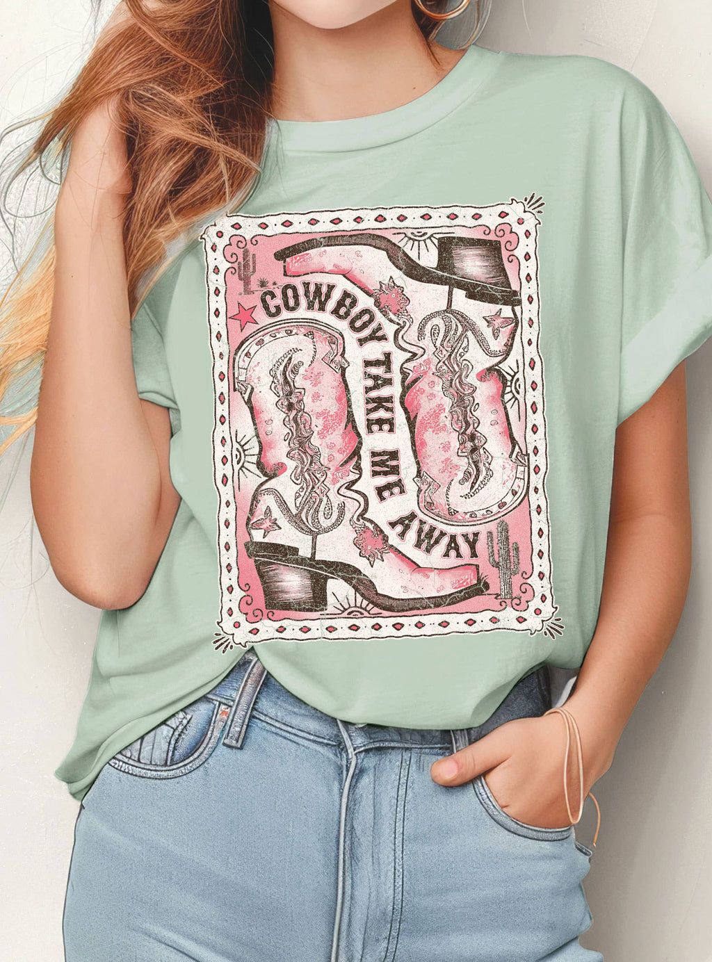 Cowboy Take Me Away Western Boots Graphic - Adult & Kids T-Shirts, Sweatshirts & Hoodies apparel design preview 1