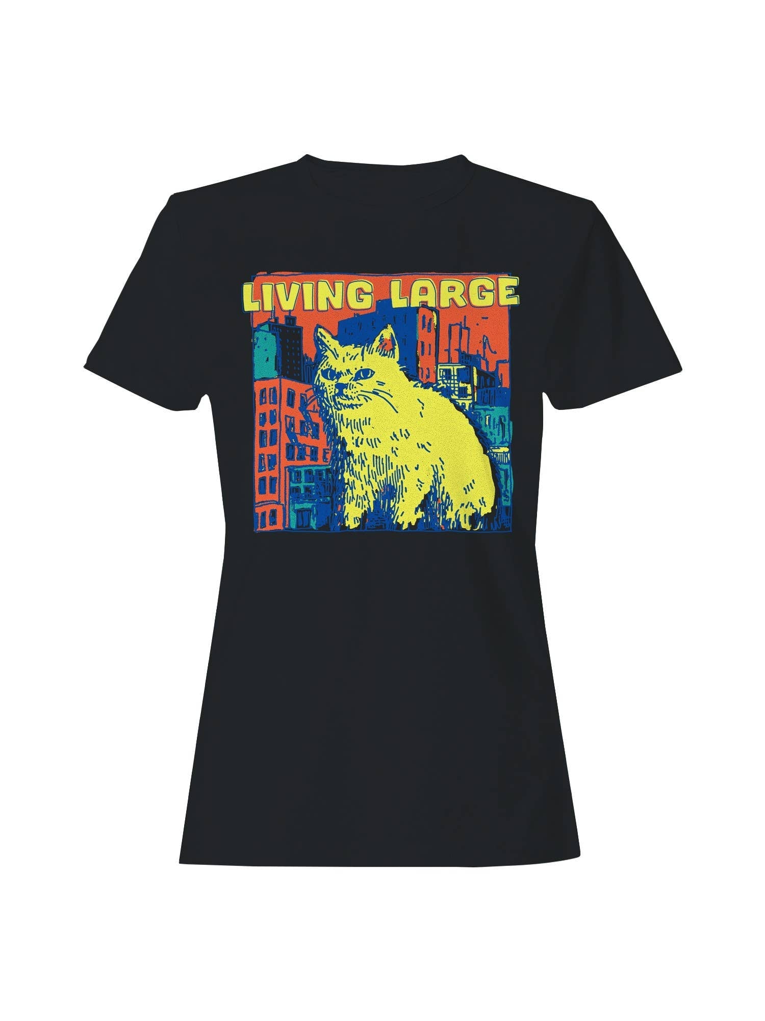Giant Cat in Urban Jungle Women's - Adult & Kids T-Shirts, Sweatshirts & Hoodies apparel design preview 1