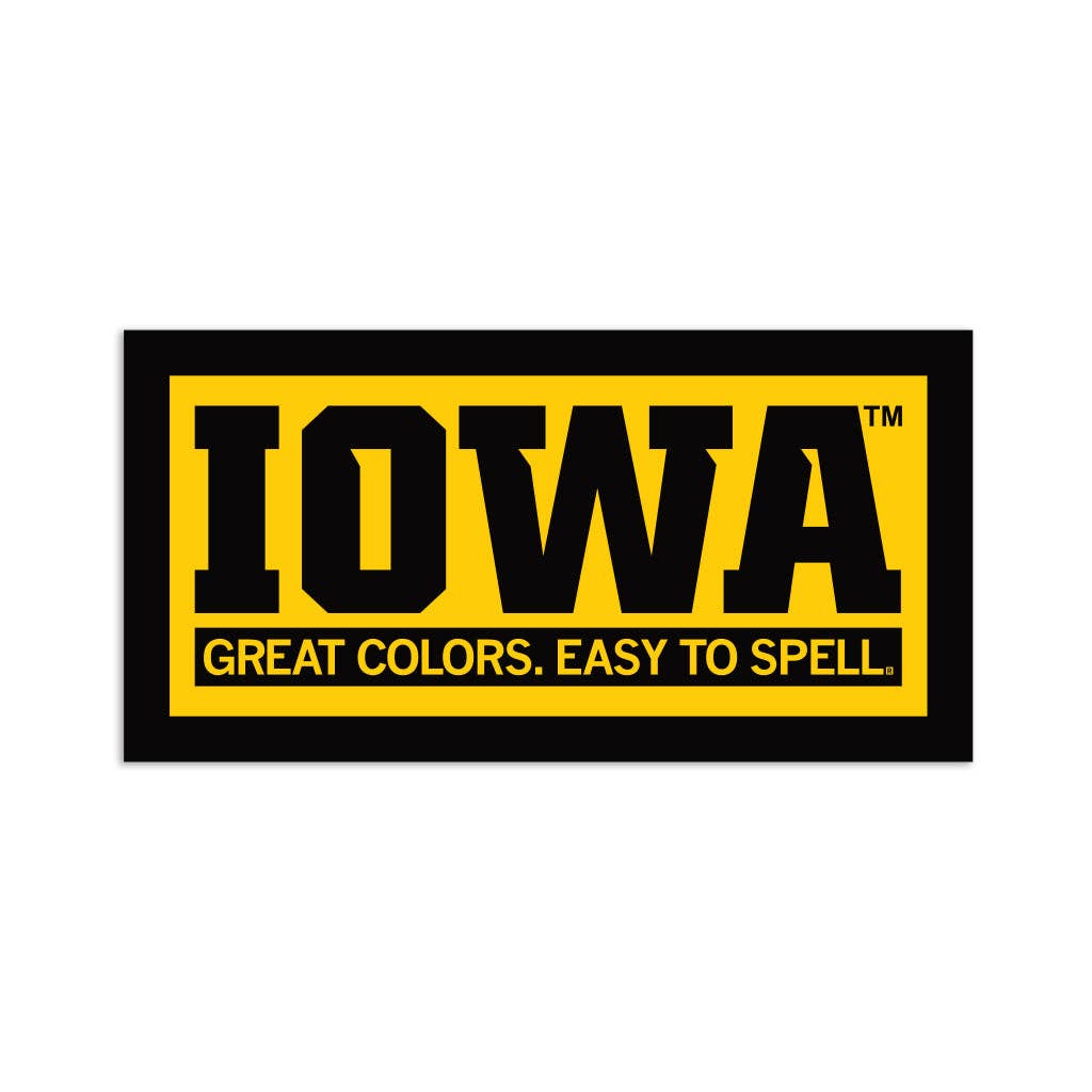 Iowa: Great Colors Easy To Spell Text Sticker - Adult & Kids T-Shirts, Sweatshirts & Hoodies apparel design preview 1