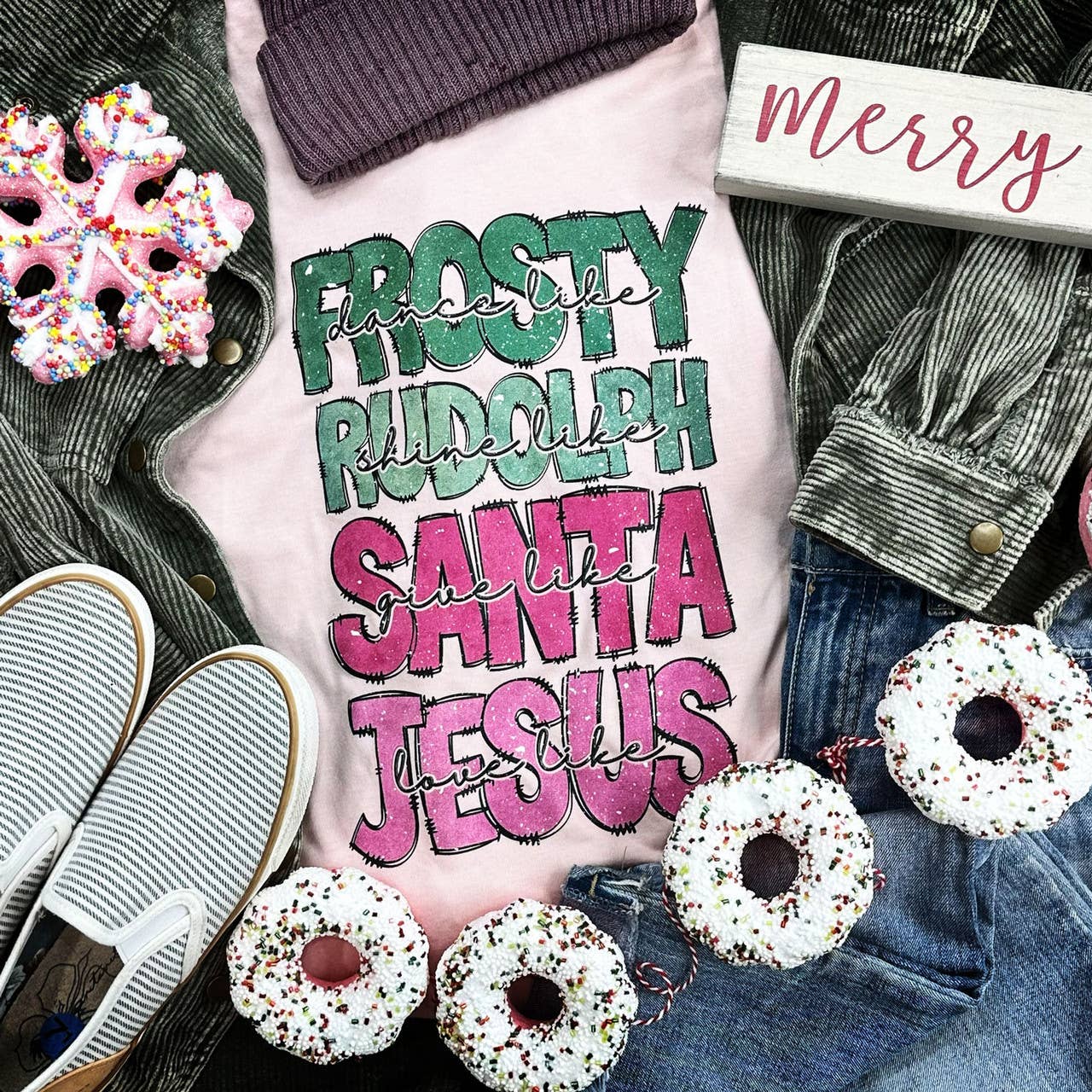 Frosty Rudolph Santa Jesus Everyday - Adult & Kids T-Shirts, Sweatshirts & Hoodies apparel design preview 1