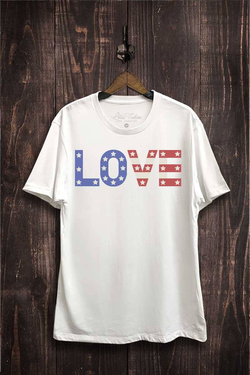 Us Flag Love Graphic Top - Adult & Kids T-Shirts, Sweatshirts & Hoodies apparel design preview 1