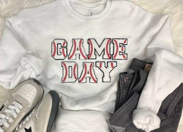Game Day Baseball Letters - Adult & Kids T-Shirts, Sweatshirts & Hoodies apparel design preview 1