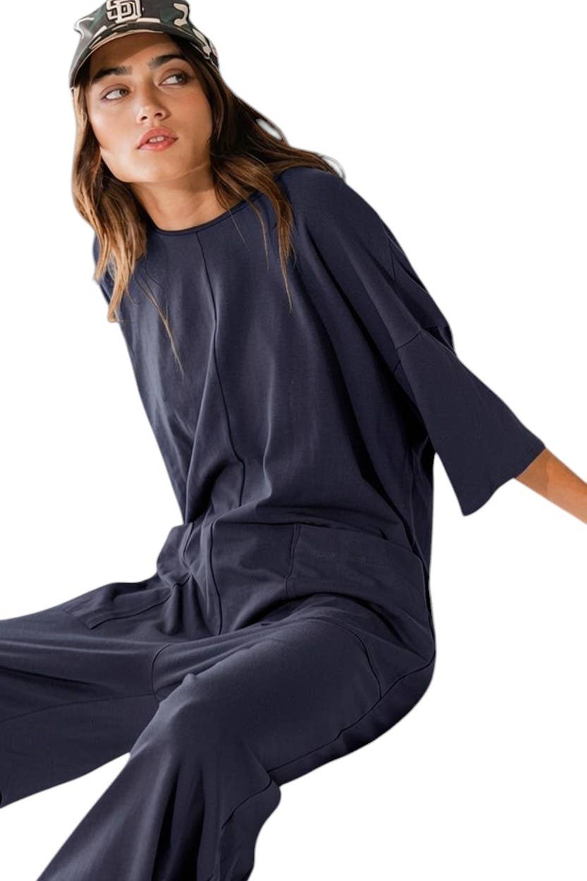 R5387 Oversized Patch Pocket V-Line Back Jumpsuit - Adult & Kids T-Shirts, Sweatshirts & Hoodies apparel design preview 1