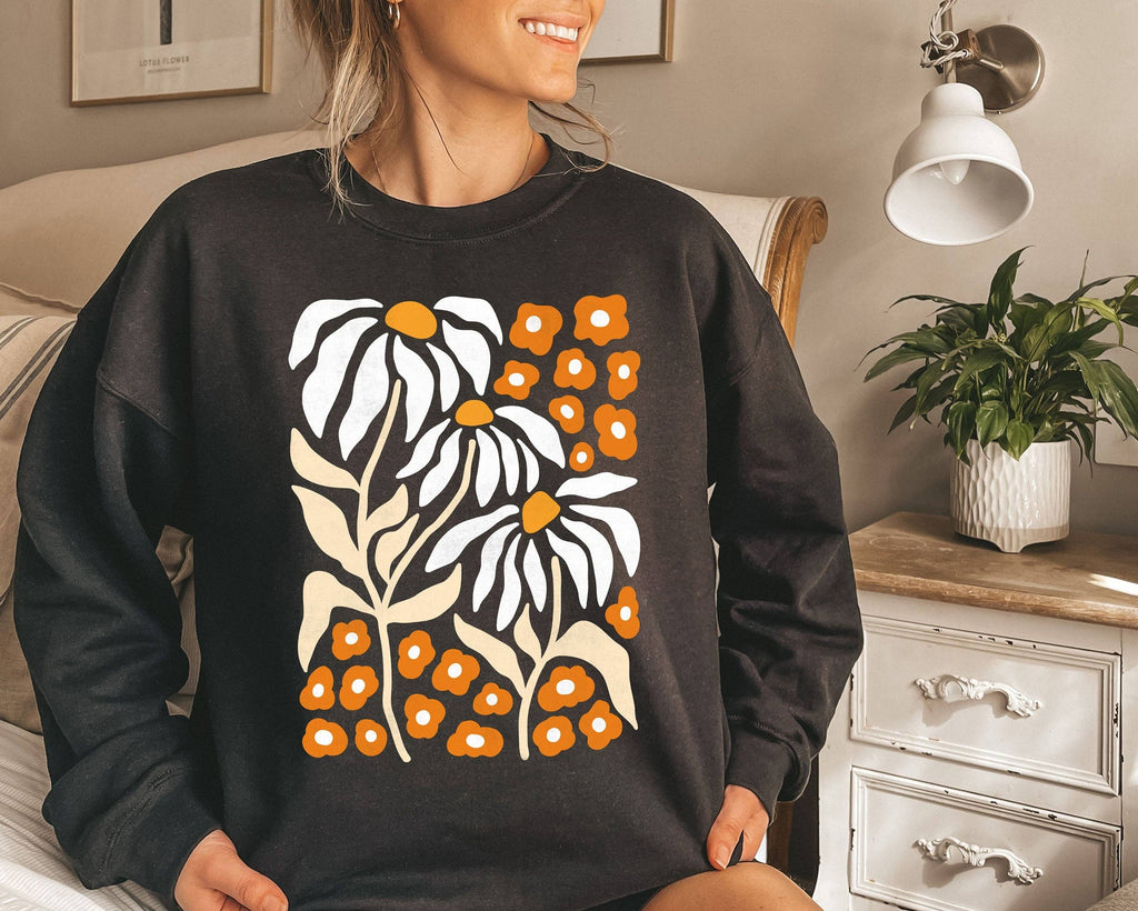 Boho Botanical Daisy Art Nouveau Floral - Adult & Kids T-Shirts, Sweatshirts & Hoodies apparel design preview 1
