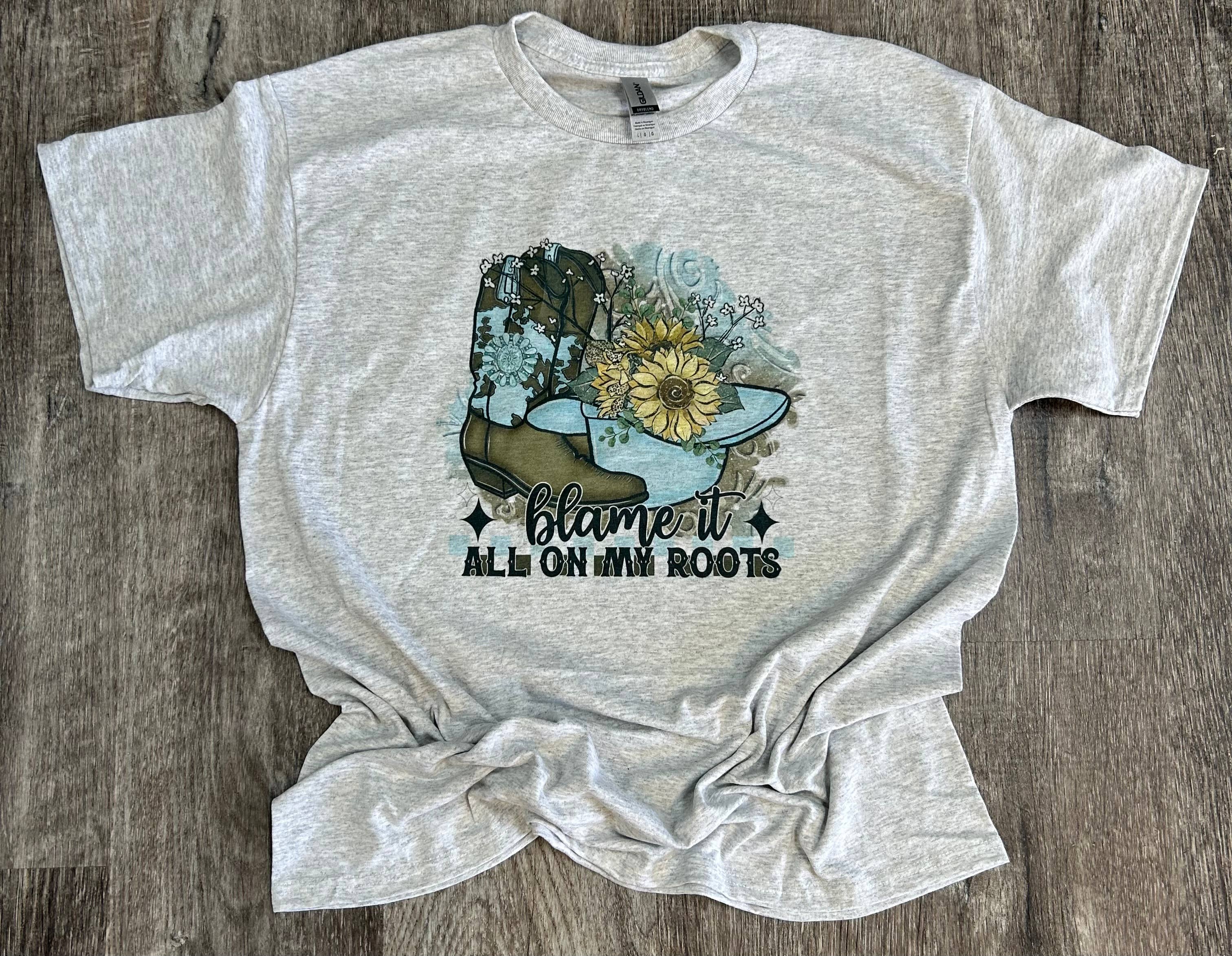 Blame It On My Roots Ash Gray - Adult & Kids T-Shirts, Sweatshirts & Hoodies apparel design preview 1