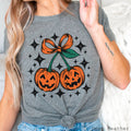 Halloween 2025 Pumpkins Bow Graphic Bella Canvas - Adult & Kids T-Shirts, Sweatshirts & Hoodies apparel design preview 1
