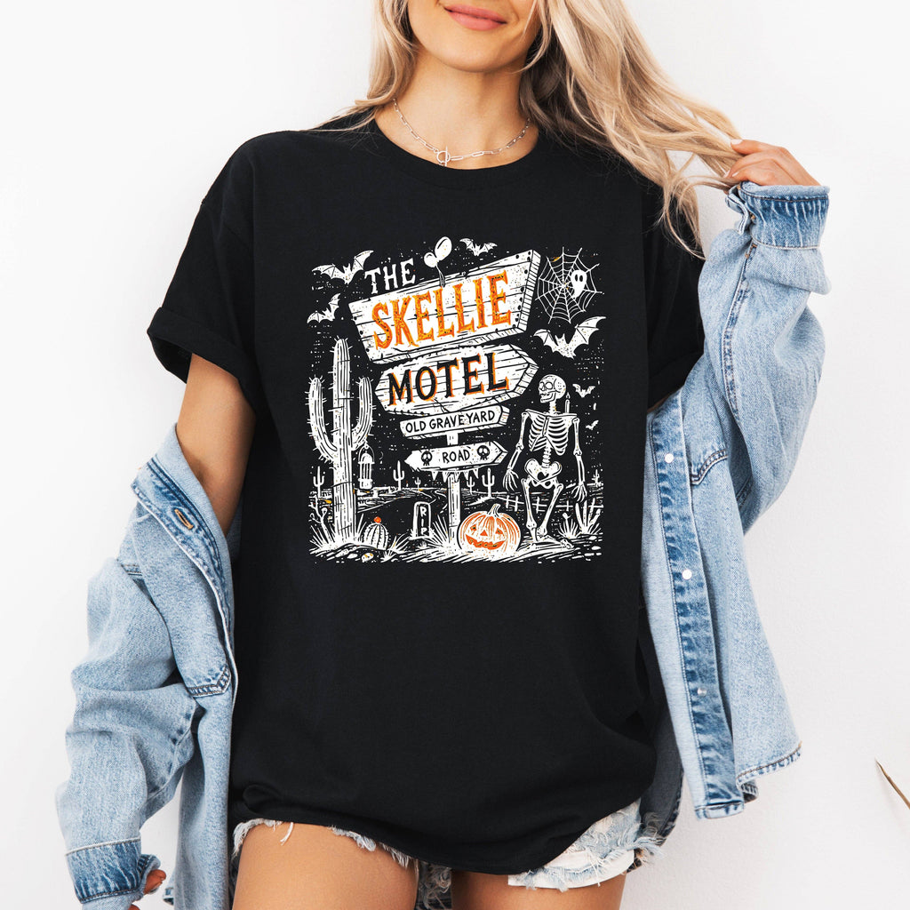 The Skellie Motel, Skeleton, Halloween, - Adult & Kids T-Shirts, Sweatshirts & Hoodies apparel design preview 1