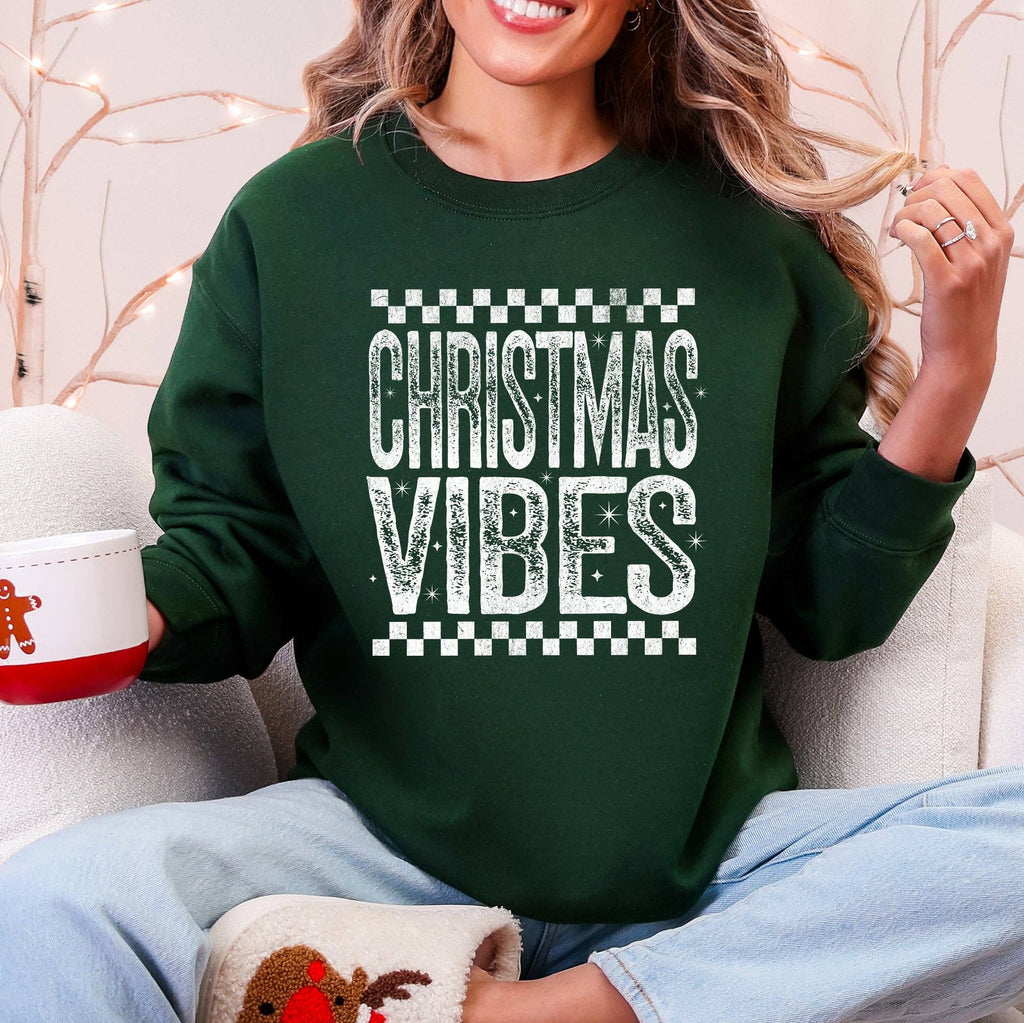 Christmas Vibes, Retro, Vintage, Cute, - Adult & Kids T-Shirts, Sweatshirts & Hoodies apparel design preview 1