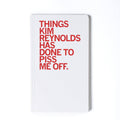 Things Kim Reynolds Has Done Notebook - Adult & Kids T-Shirts, Sweatshirts & Hoodies apparel design preview 1