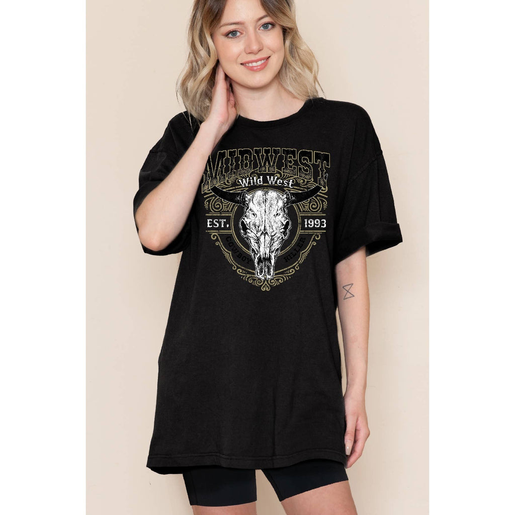 Mid West Wild Cowboy Oversized - Adult & Kids T-Shirts, Sweatshirts & Hoodies apparel design preview 1