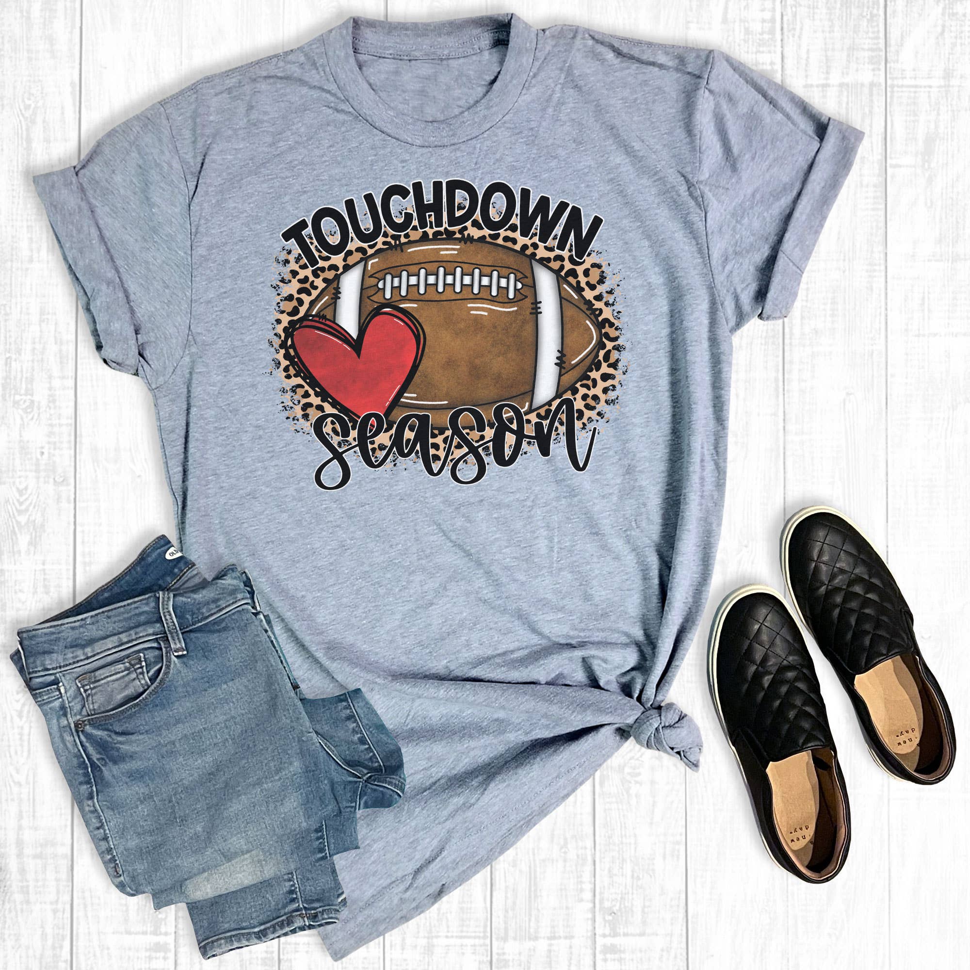 Touchdown Season Heart - Adult & Kids T-Shirts, Sweatshirts & Hoodies apparel design preview 1