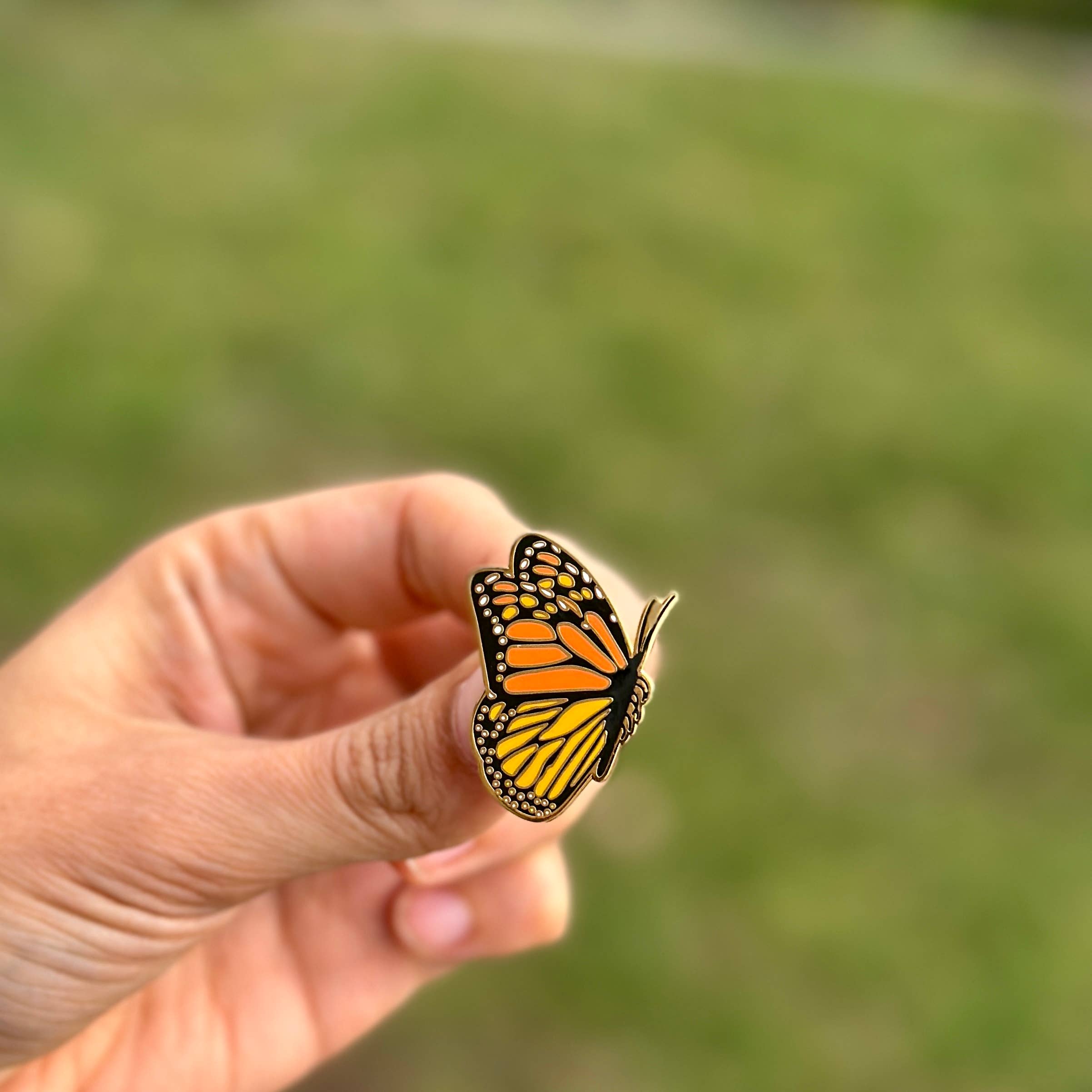 Monarch Butterfly Enamel Pin - Adult & Kids T-Shirts, Sweatshirts & Hoodies apparel design preview 1